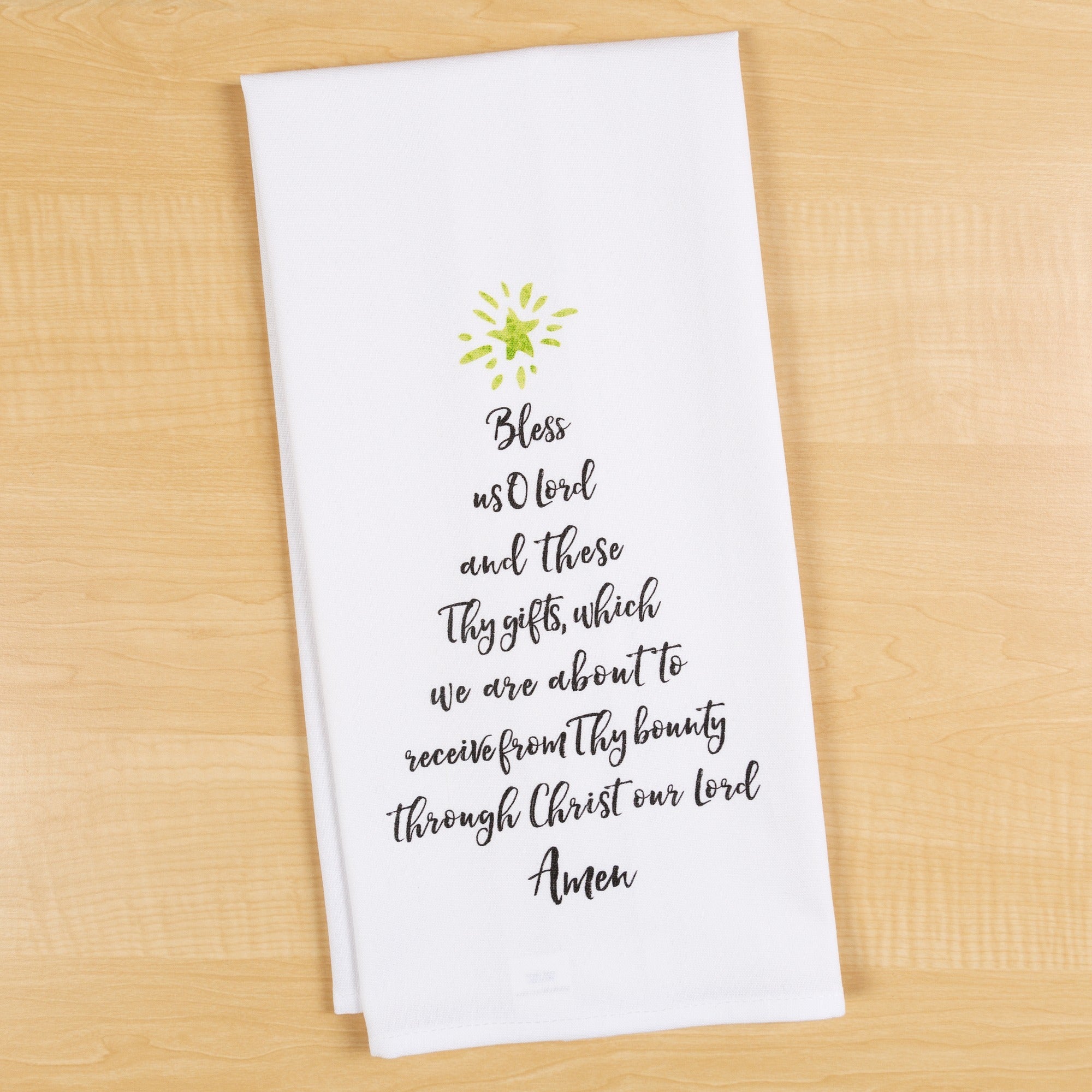 Christmas Tree "Bless Us O Lord" Dish Towel
