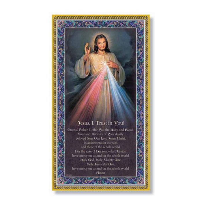 Divine Mercy Gold Foil Wood Plaque - 5" x 9" | The Catholic Company®