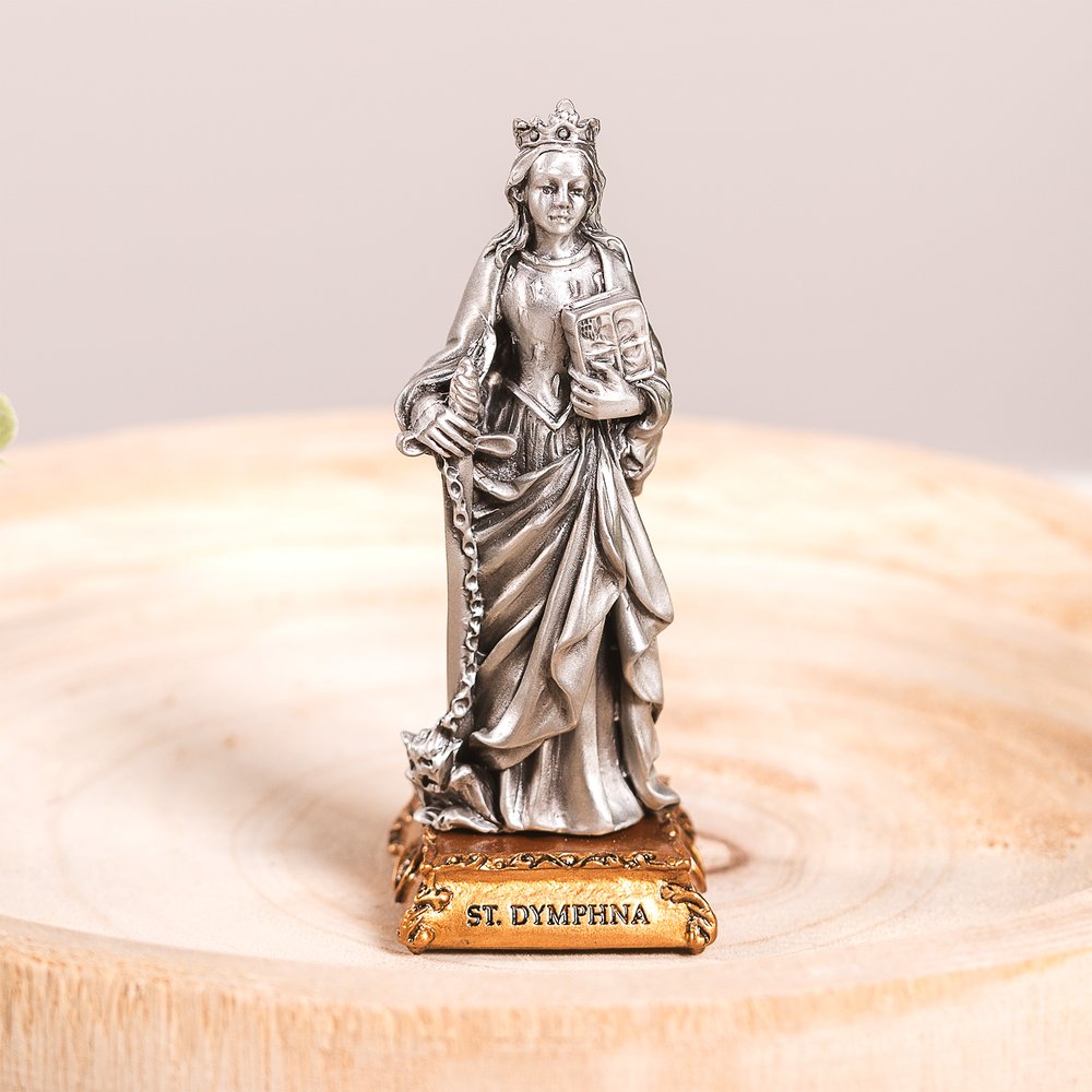 Pewter St. Dymphna Figurine - 4.5"