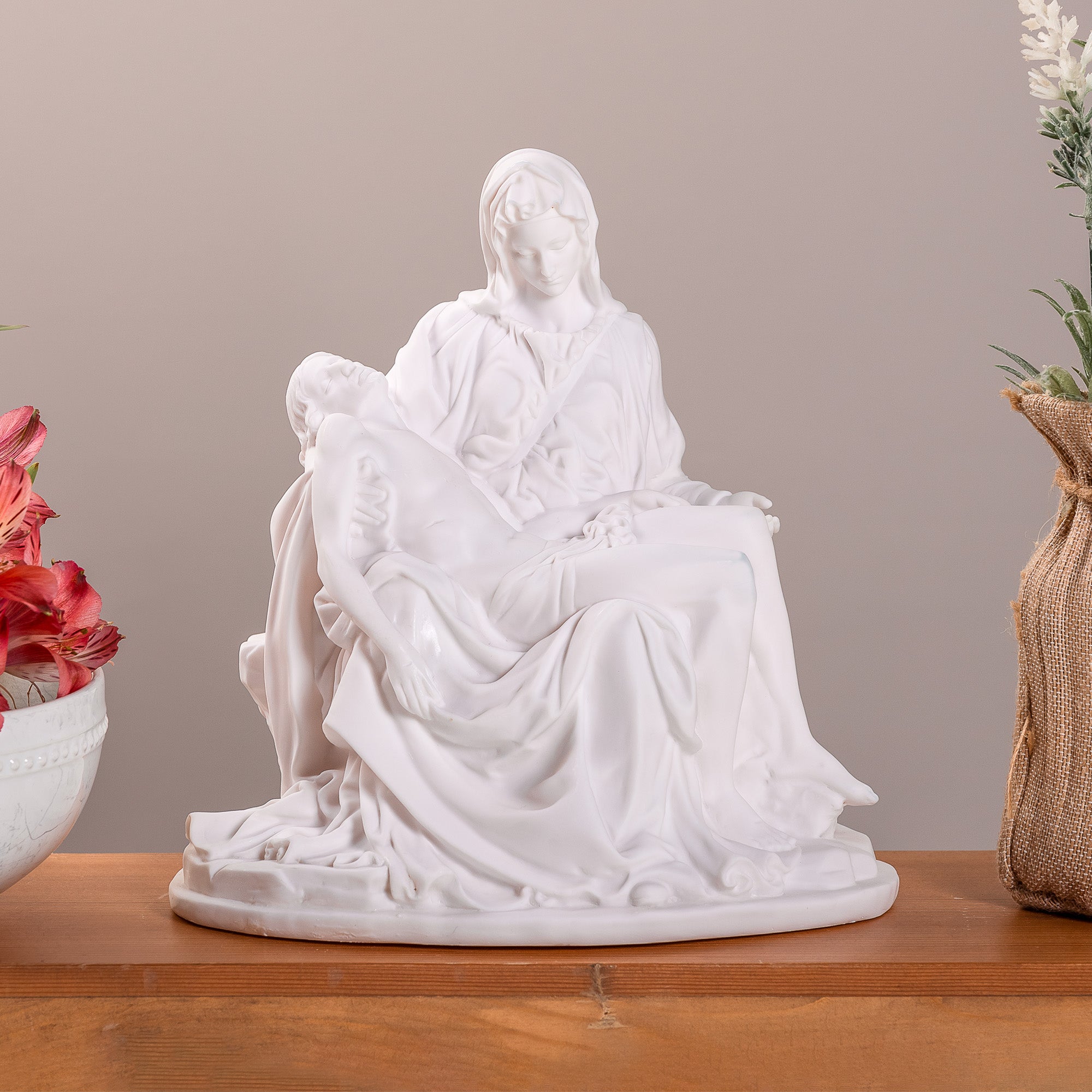 White Pieta Statue - 8"