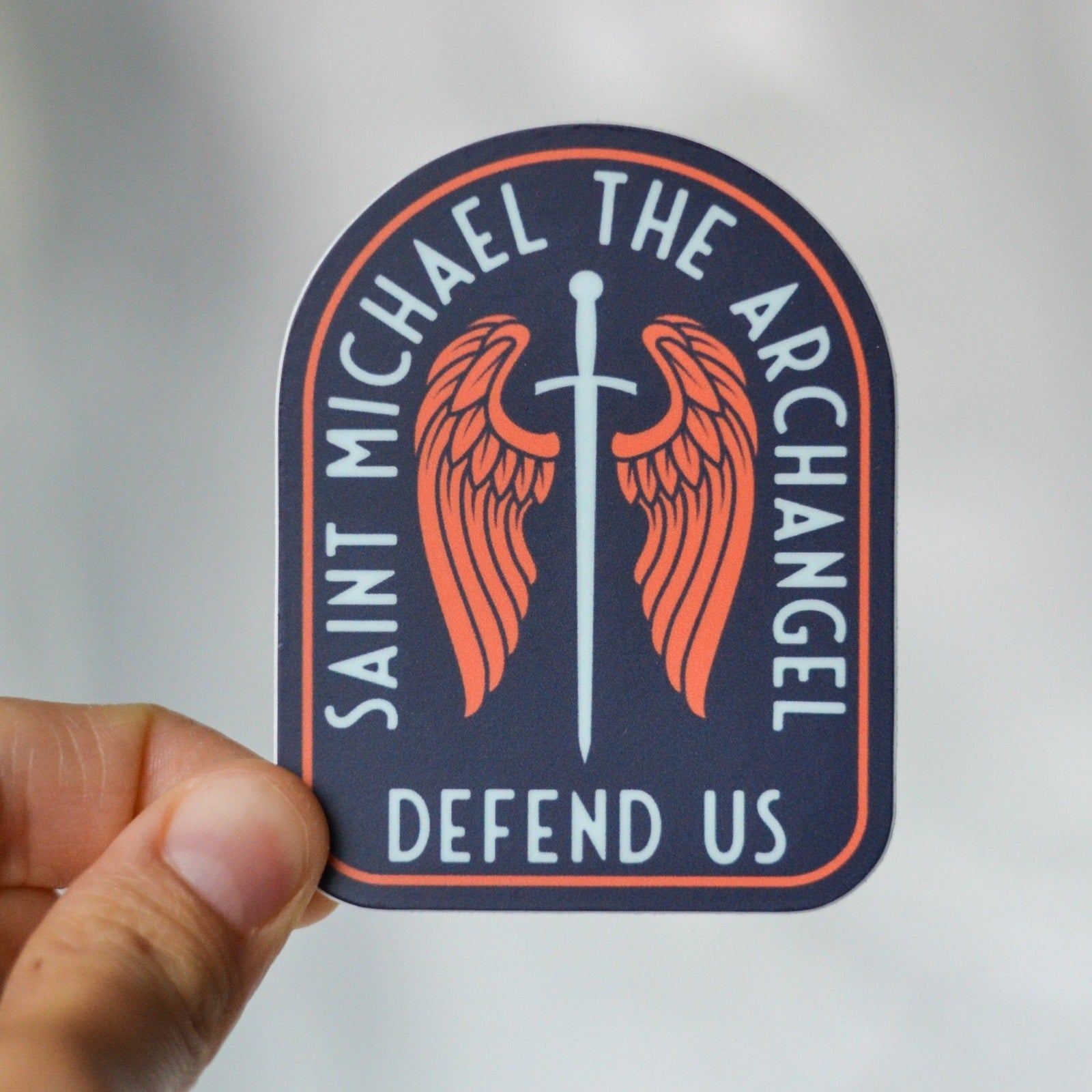 St. Michael Sword & Shield Vinyl Sticker
