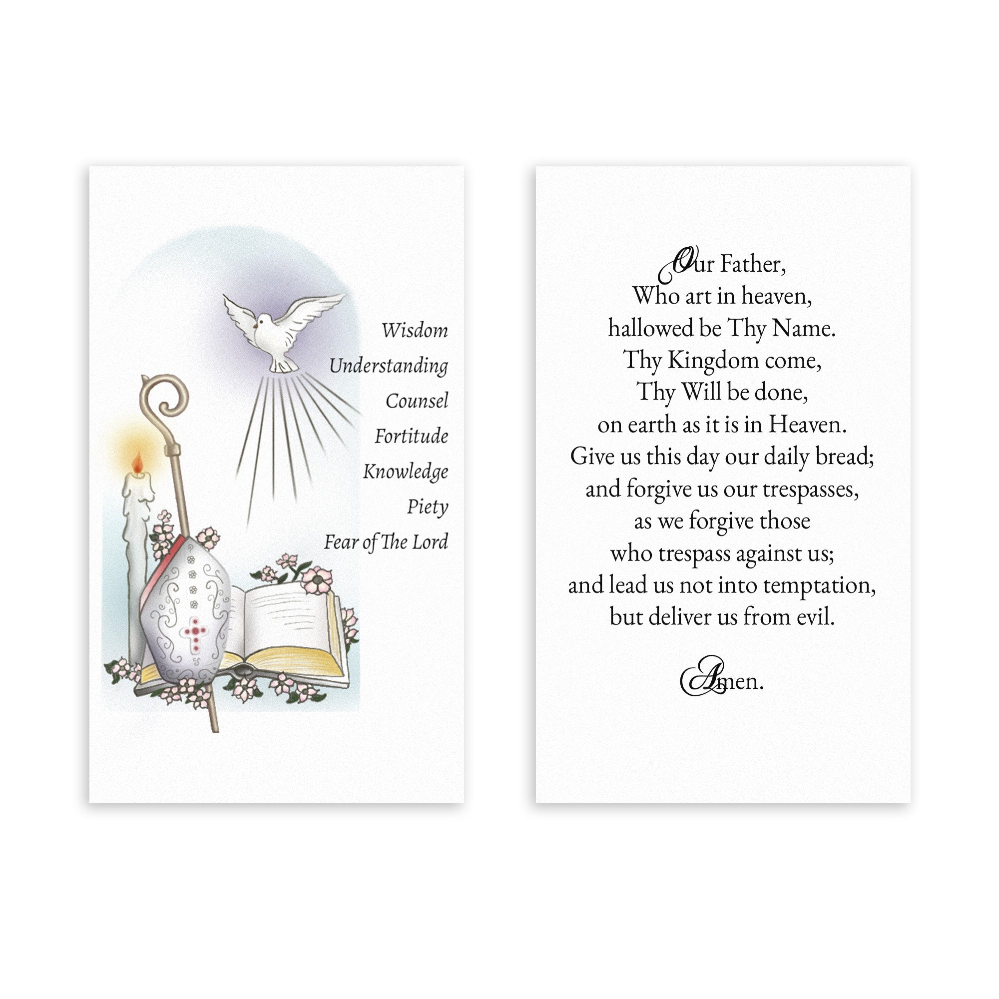 Gifts of the Holy Spirit Personalized Confirmation Prayer Cards