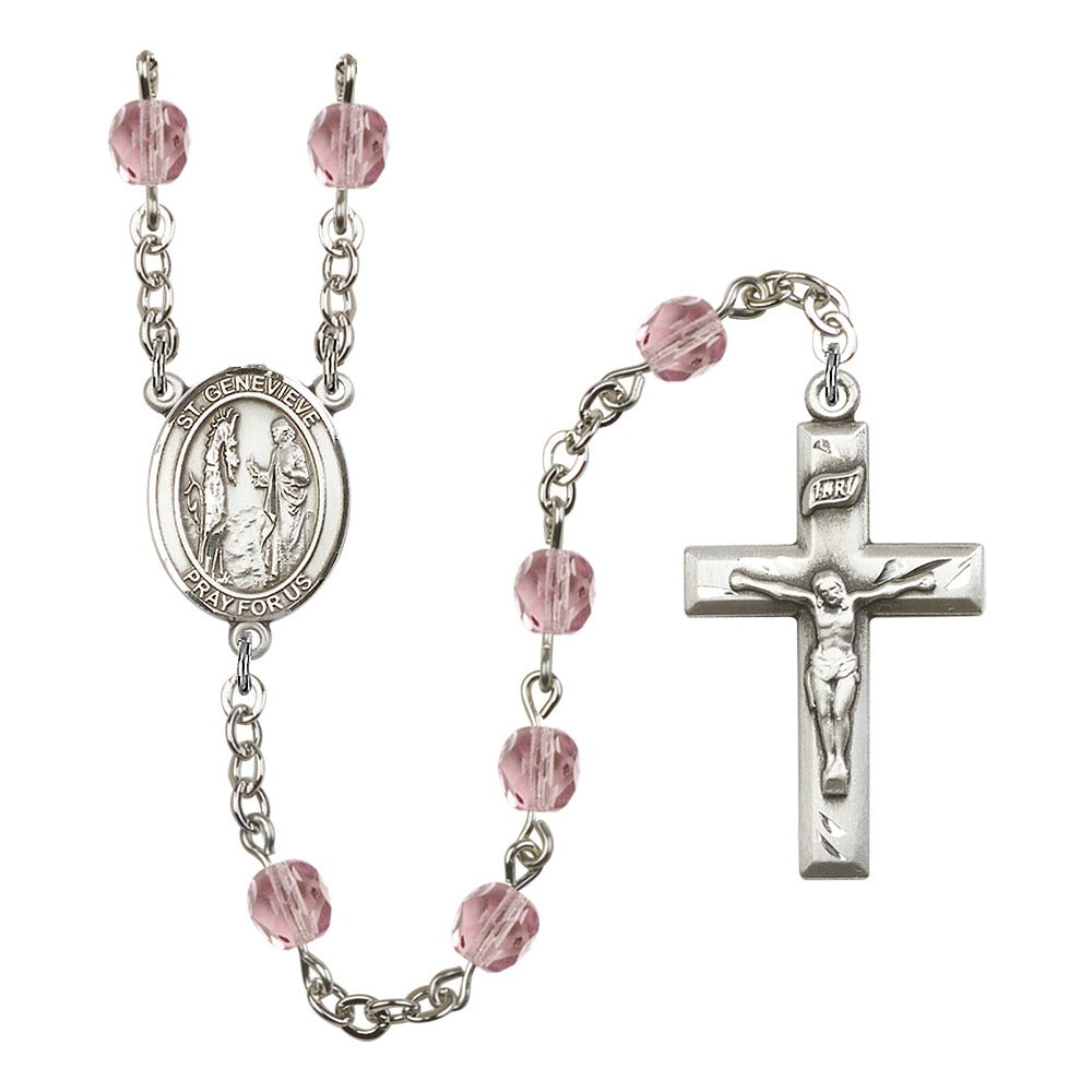 St. Genevieve Light Purple June Rosary 6mm