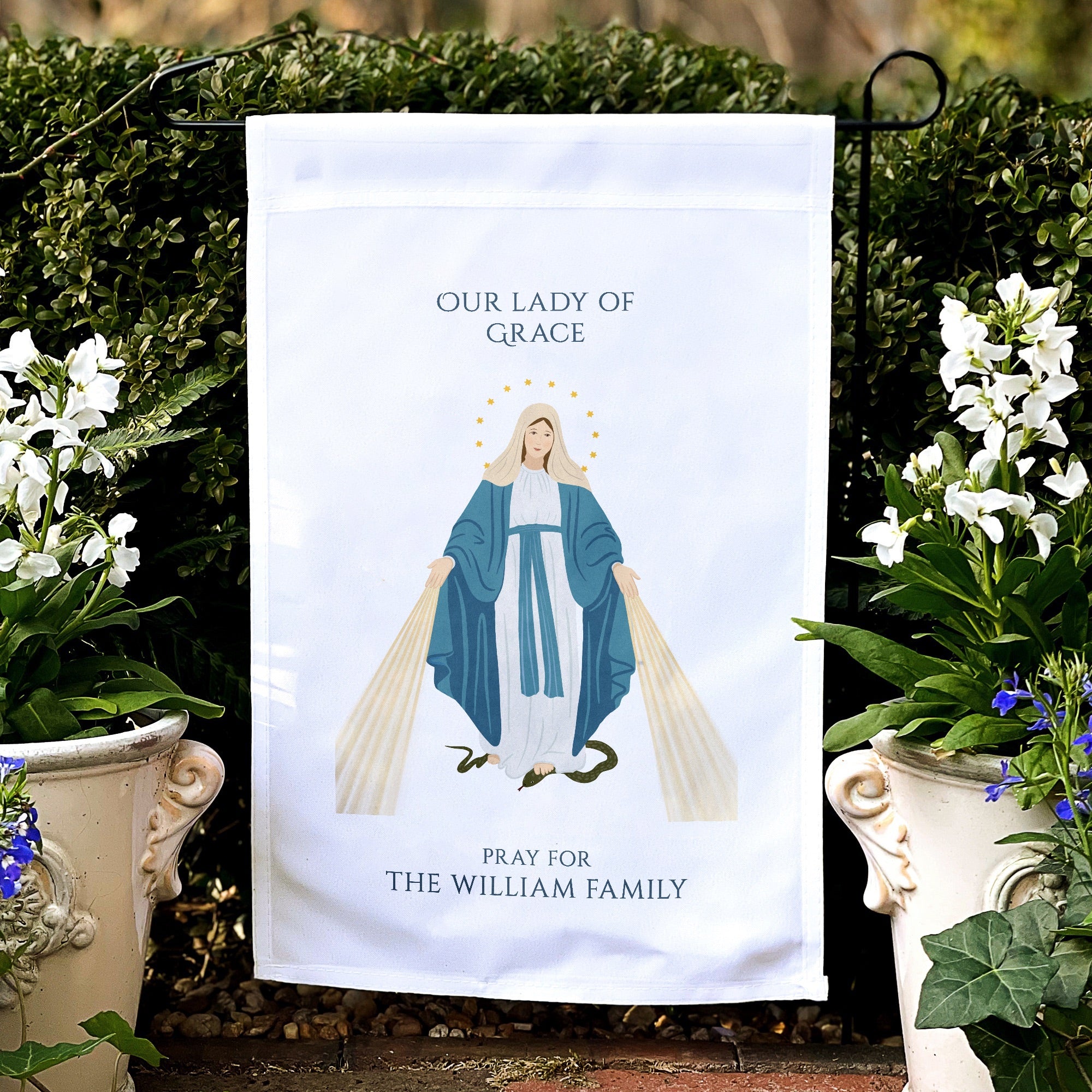 Our Lady of Grace Personalized Garden Flag
