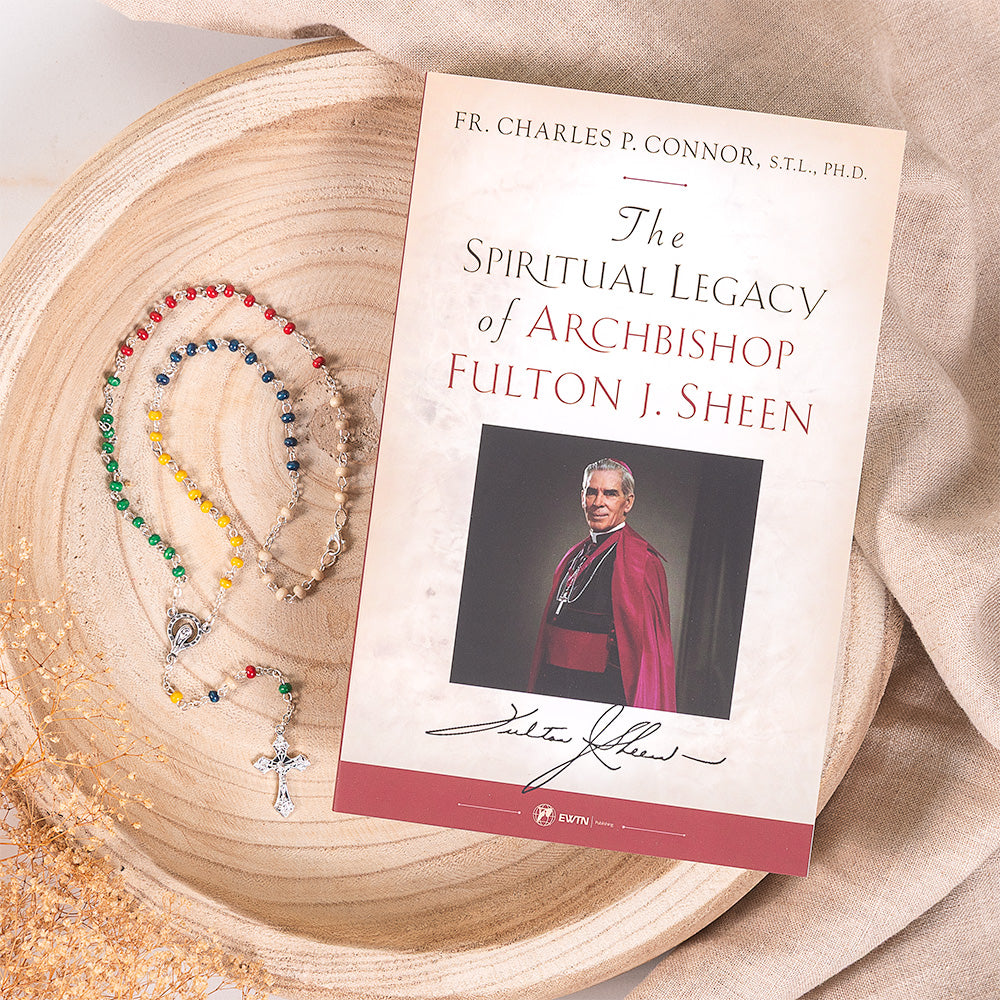 The Spiritual Legacy of Archbishop Fulton J. Sheen Book & World Mission Rosary & Cross Box Gift Set