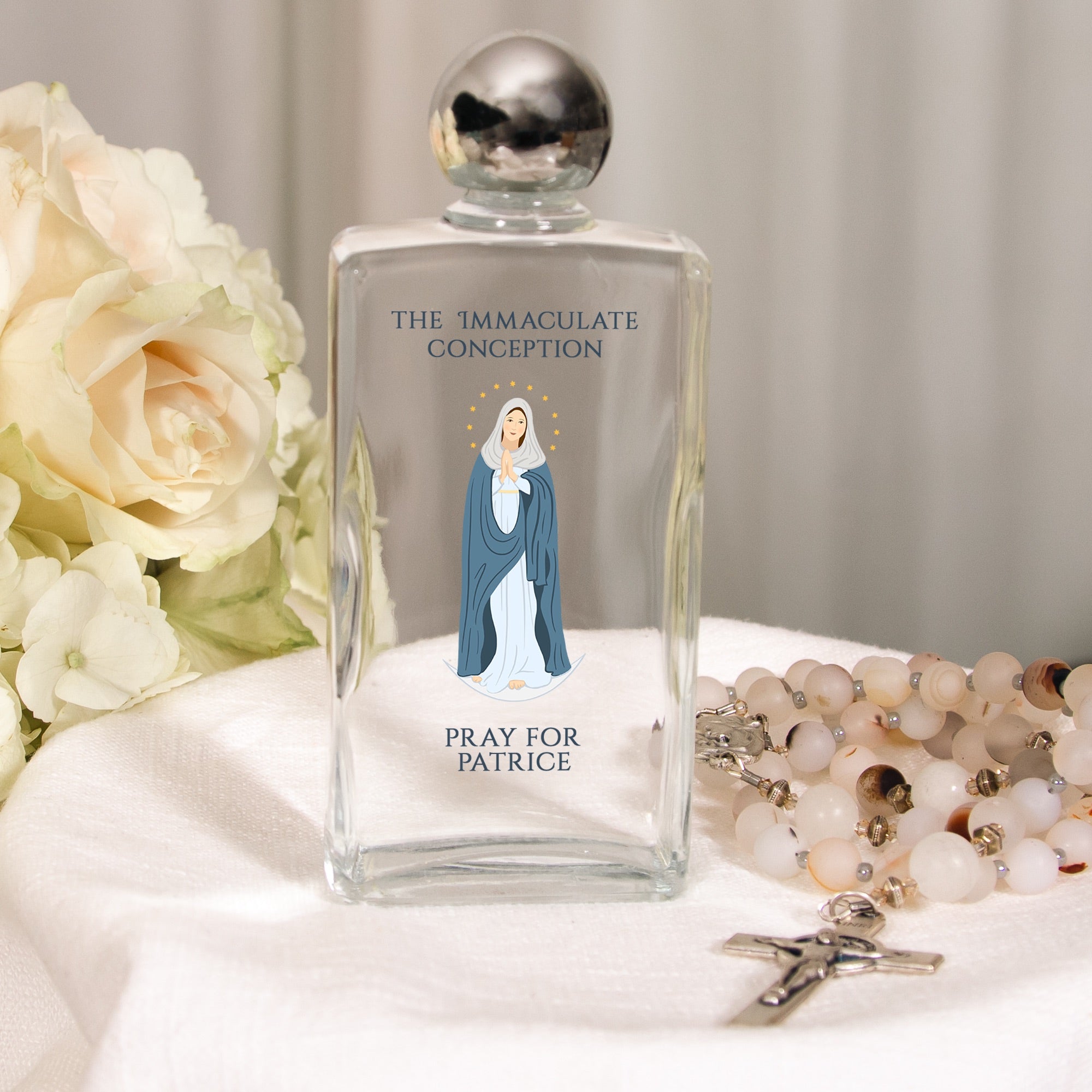 Personalized Immaculate Conception Holy Water Bottle