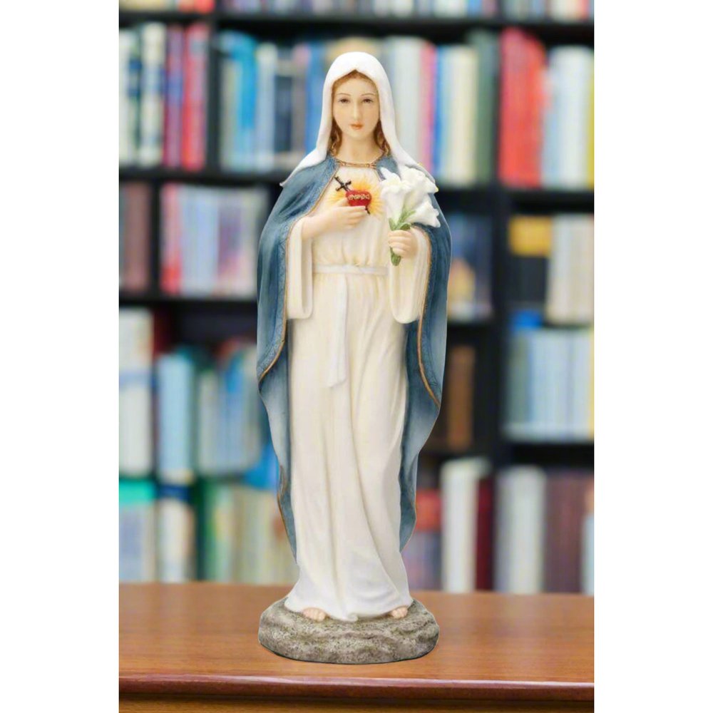 Hand Painted Immaculate Heart of Mary Statue - 8"