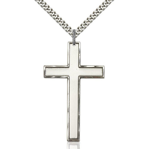Sterling Silver Cross Pendant 1 3/4 X 1 Inch