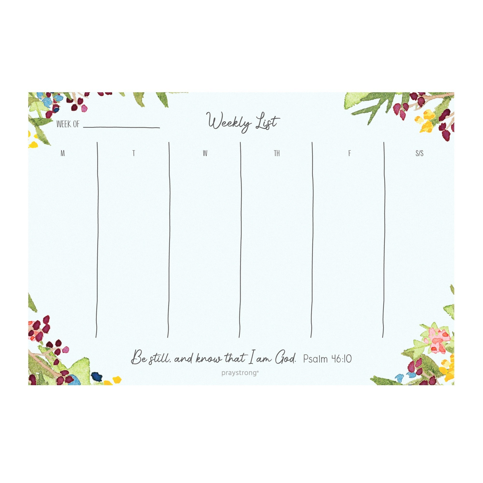 Be Still Weekly Agenda Pad 5.5" x 8.5"