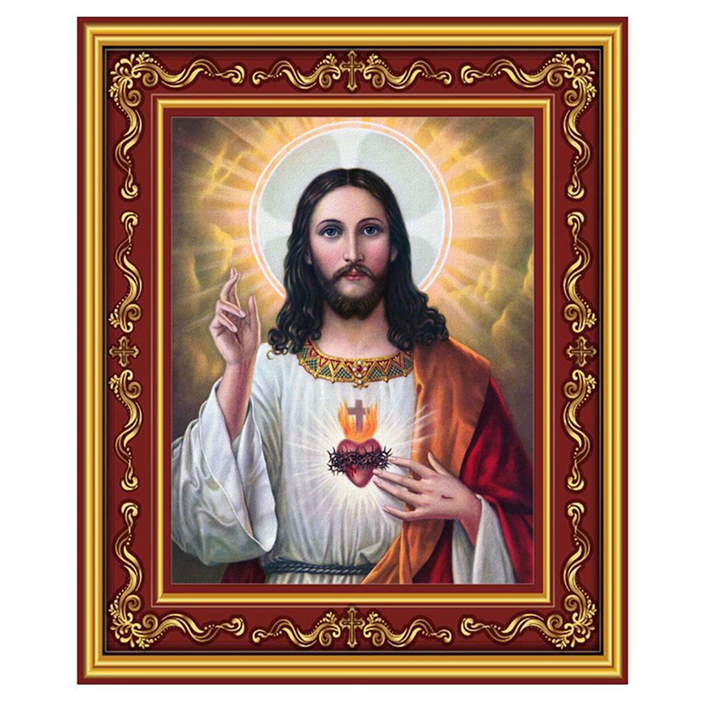 Gilded Sacred Heart Plaque - 5.5"