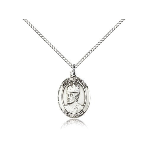 Sterling Silver St. Edward the Confessor Pendant w/ Chain