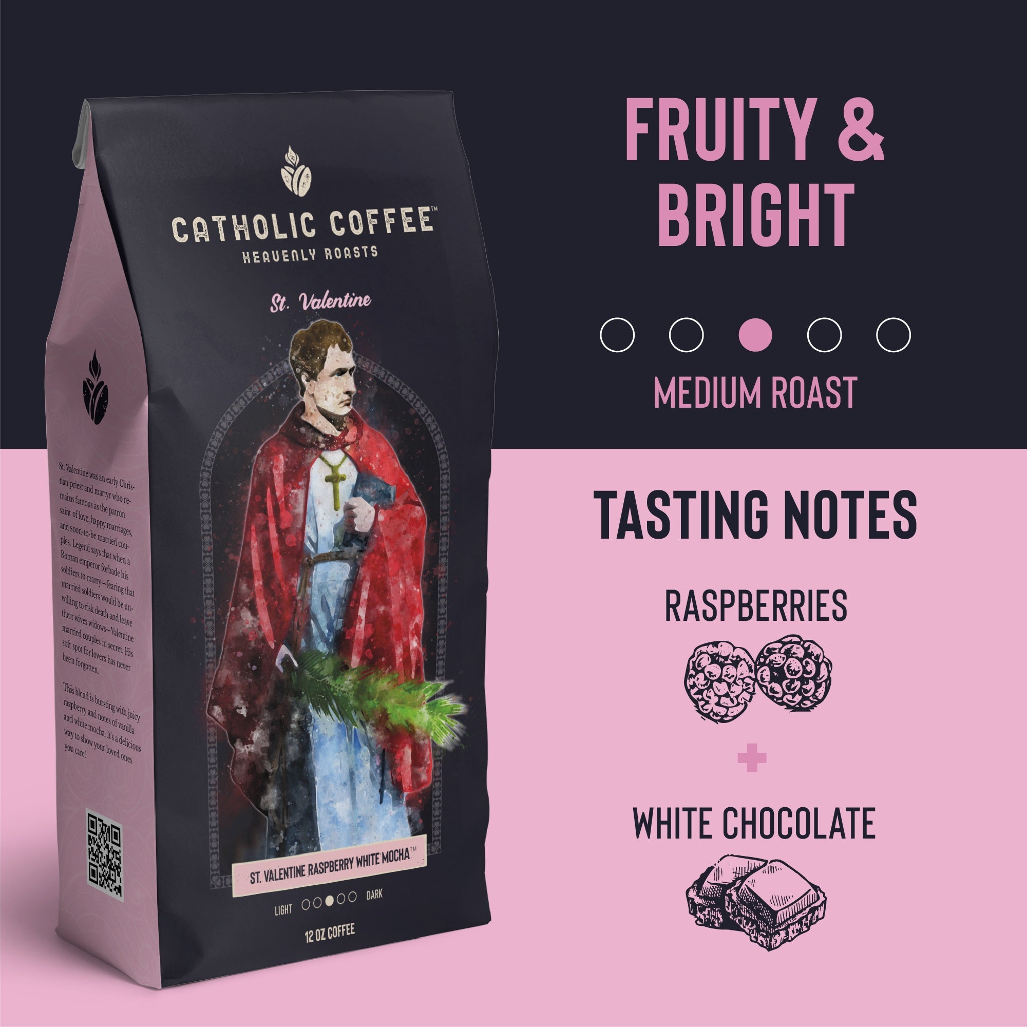 St. Valentine Raspberry White Mocha Coffee - 12 oz. Bag