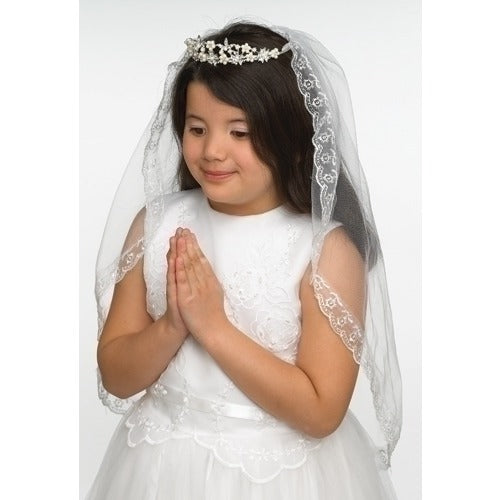 Kate First Communion Pearl Tiara Veil