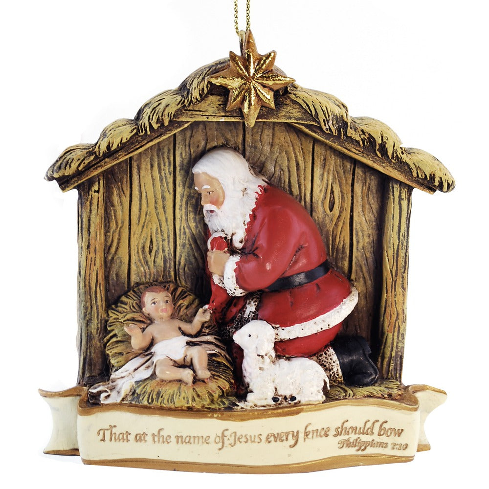 Kneeling Santa Verse Ornament