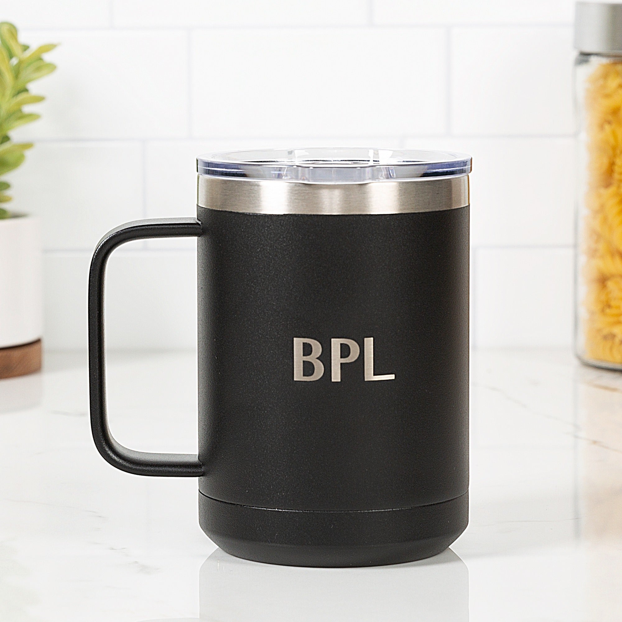 Personalized St. Benedict Black Travel Mug