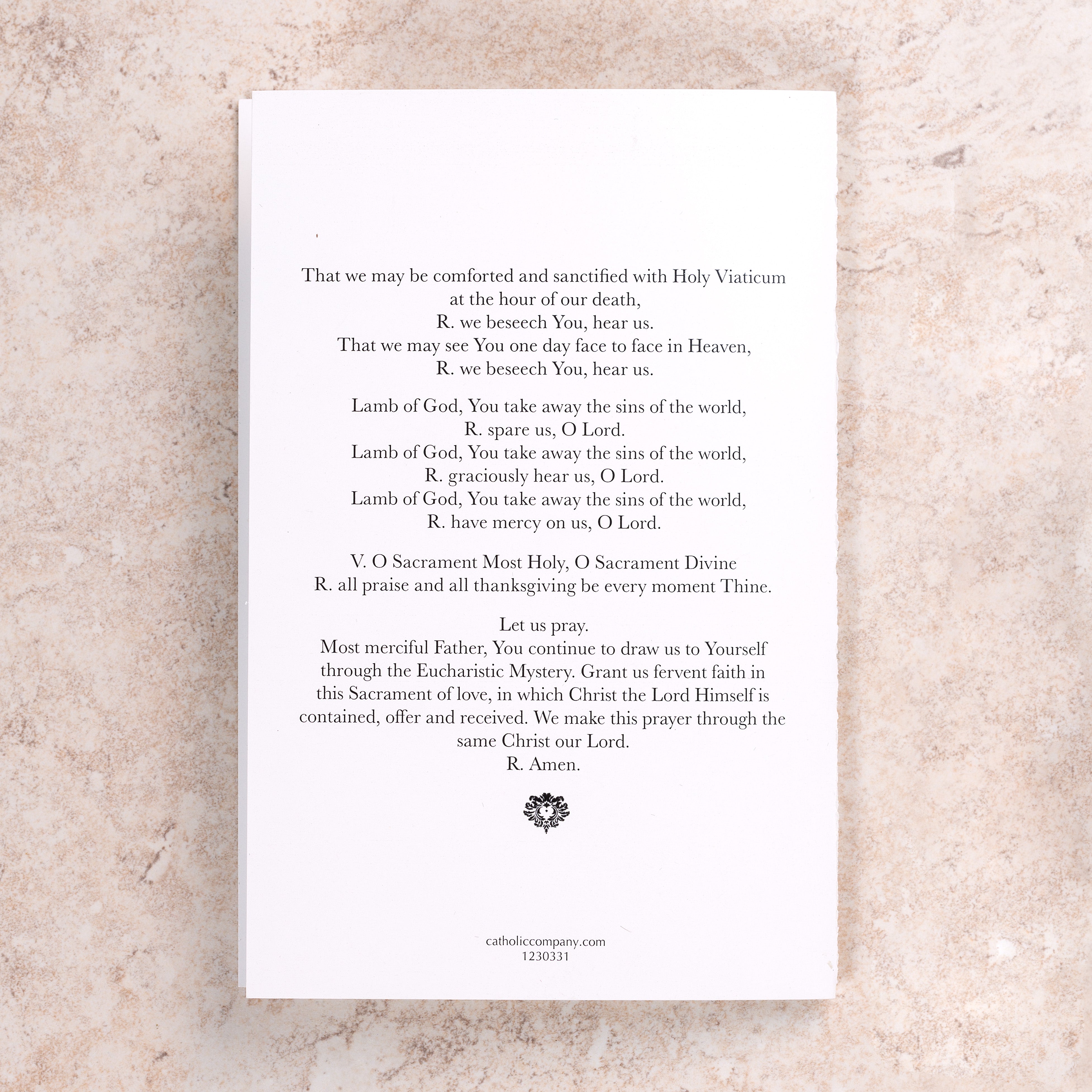 Litany of the Most Blessed Sacrament Folded Prayer Card - Pack of 50