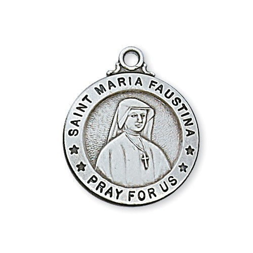 Sterling Silver St. Maria Faustina Pendant
