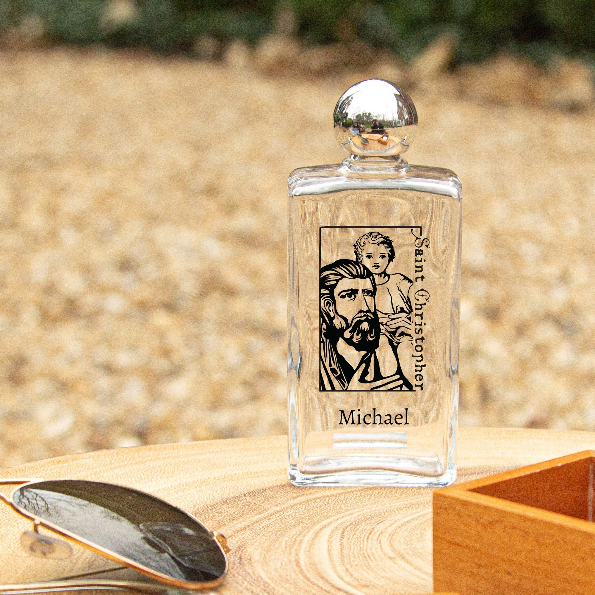 Personalized St. Christopher Holy Water Bottle