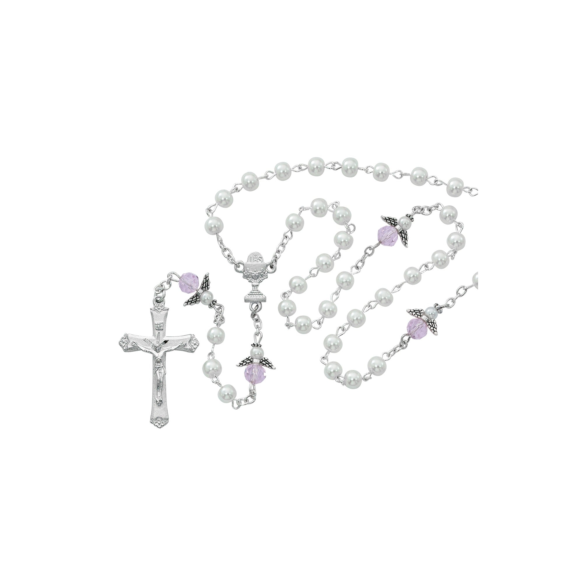 First Communion Angel Pearl Rosary