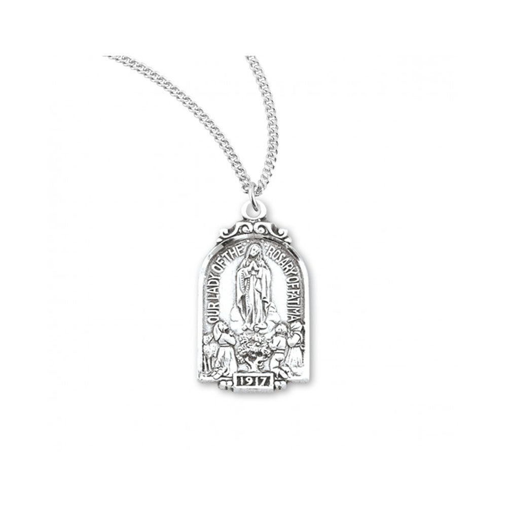 Sterling Silver Our Lady of Fatima Grotto Necklace