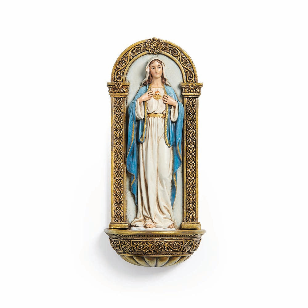 Immaculate Heart Holy Water Font - 7"