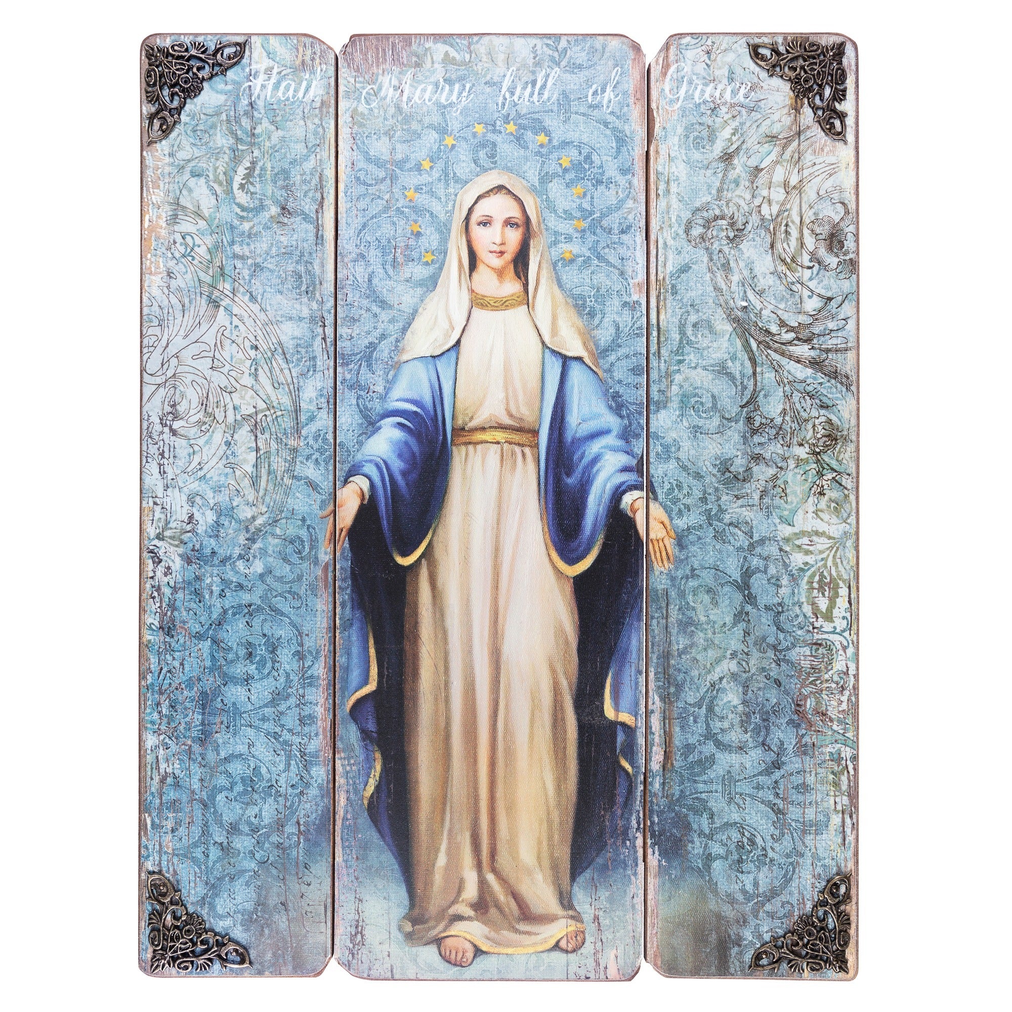 Our Lady of Grace Wooden Wall Plaque