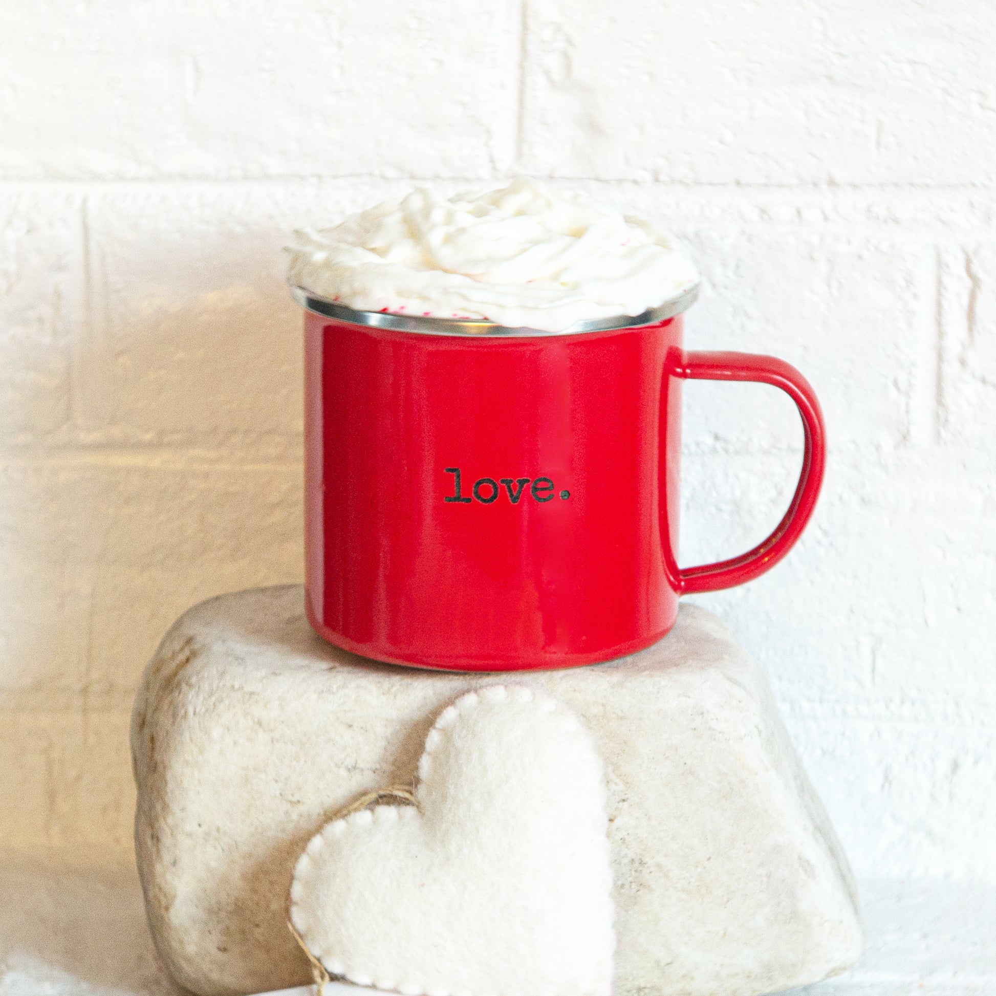 Personalized Red Enamel Love Cup