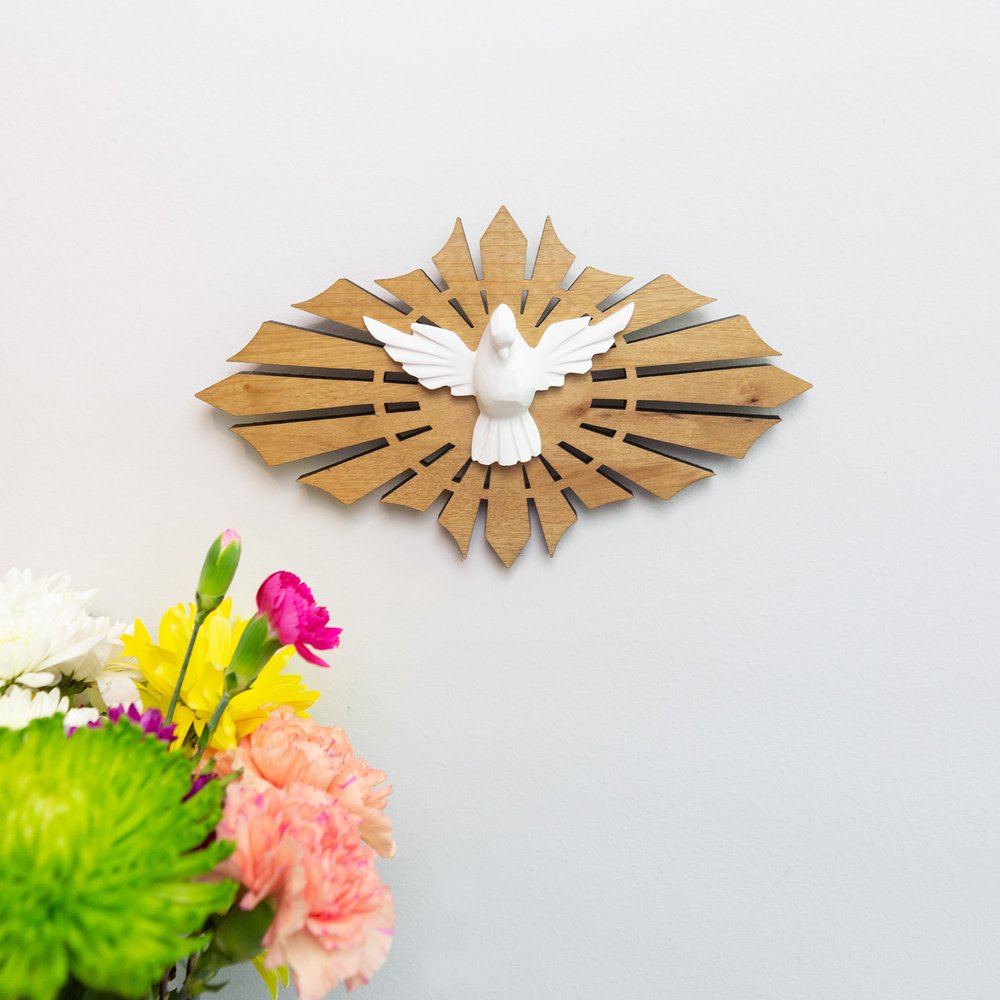 Dove & Rays Holy Spirit Wall Plaque - 10"