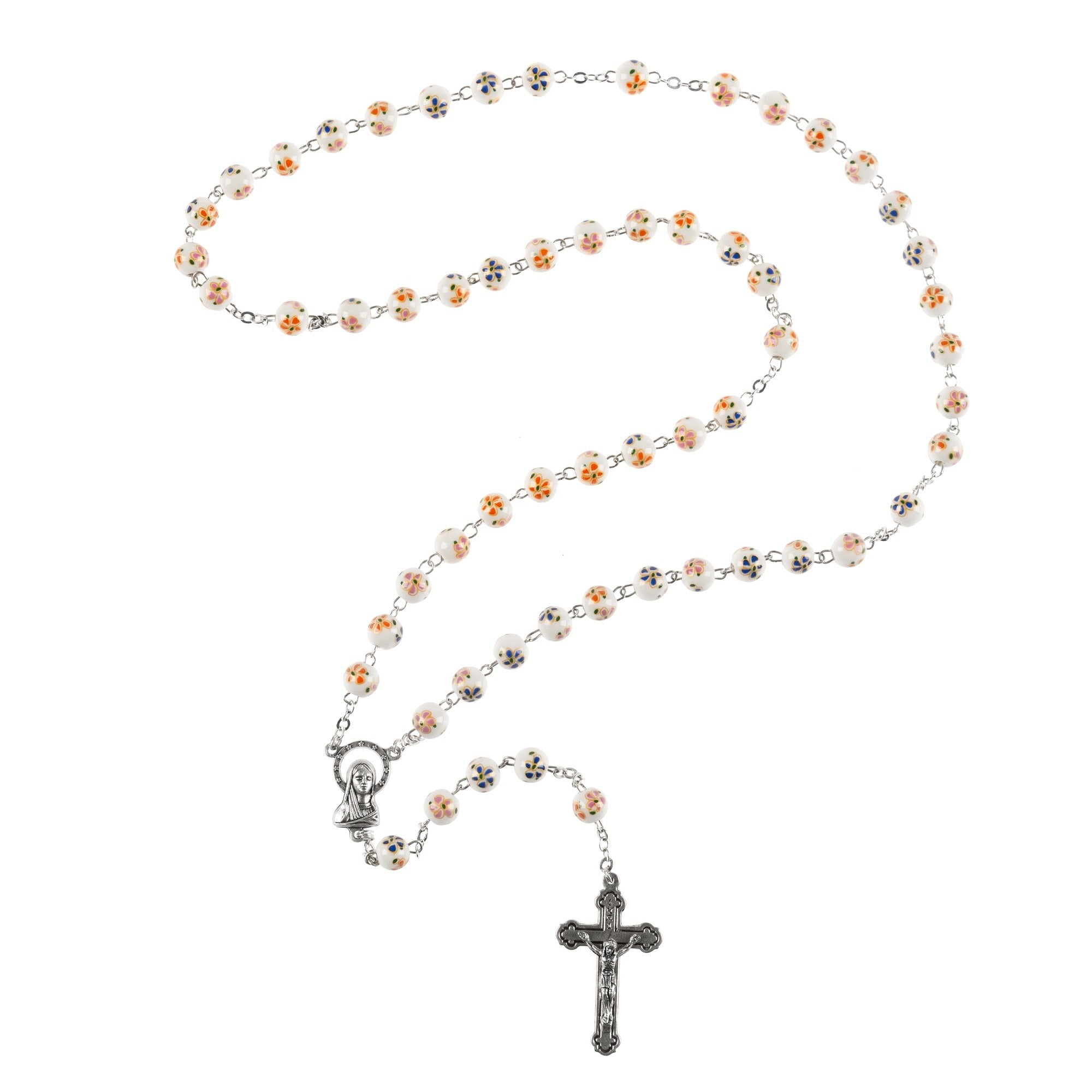 Floral Ceramic Bead Rosary