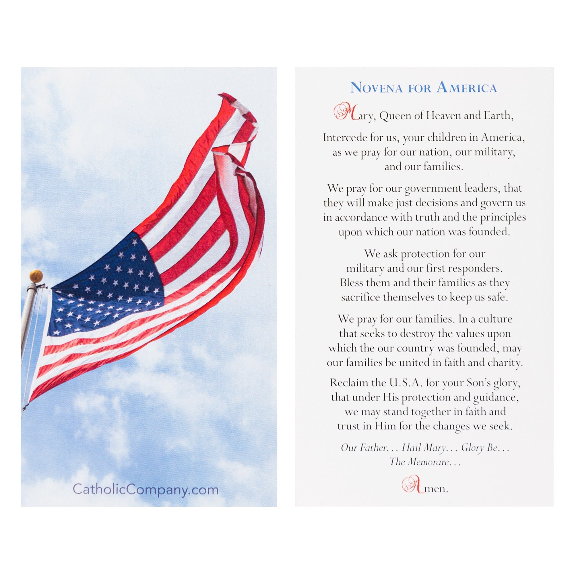 Patriotic Novena Prayer Card