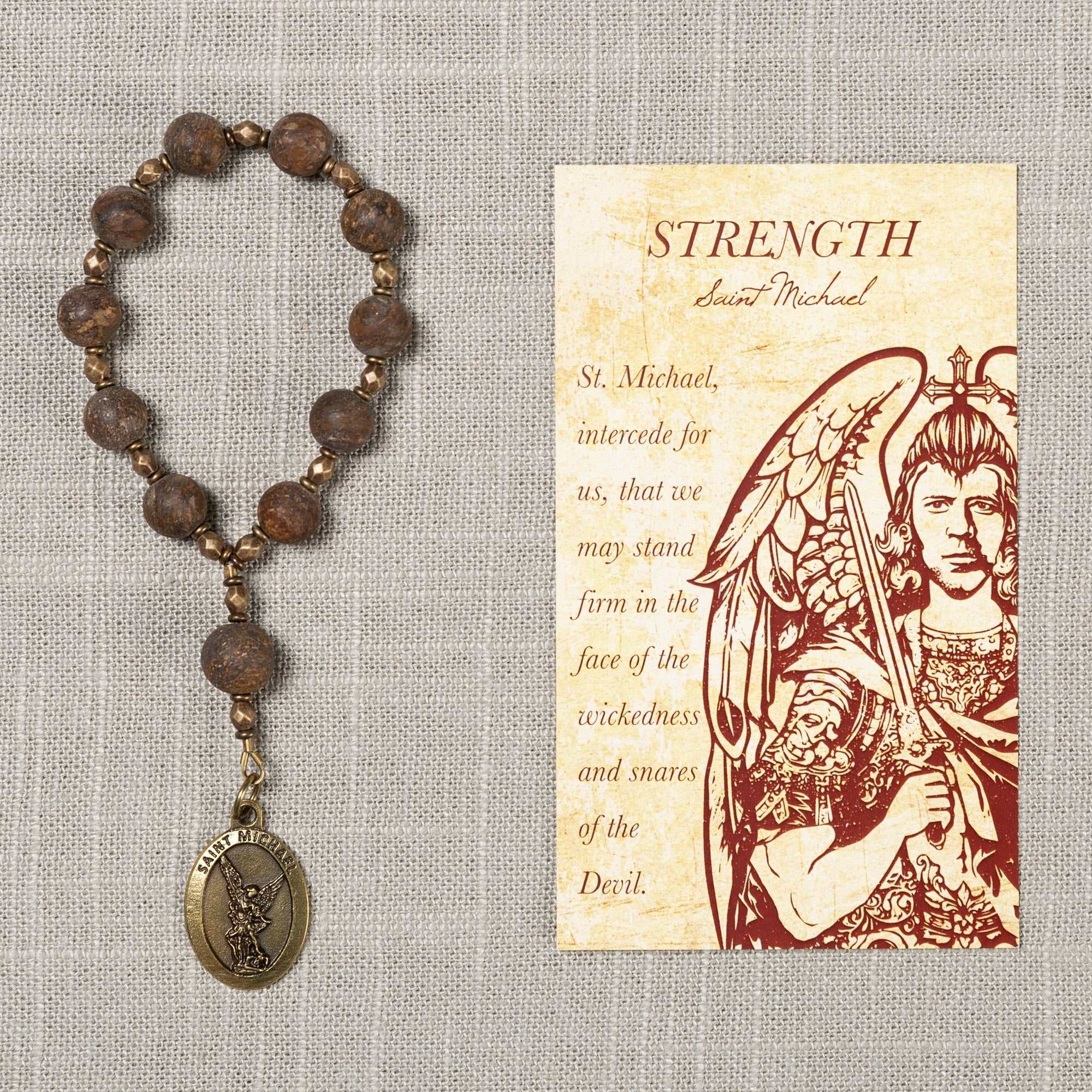 St. Michael Strength Decade Rosary with Card