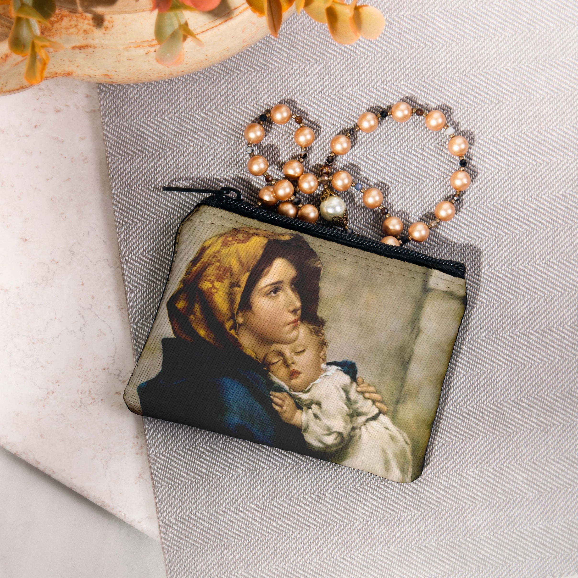 Personalized Madonna of the Streets Rosary Pouch