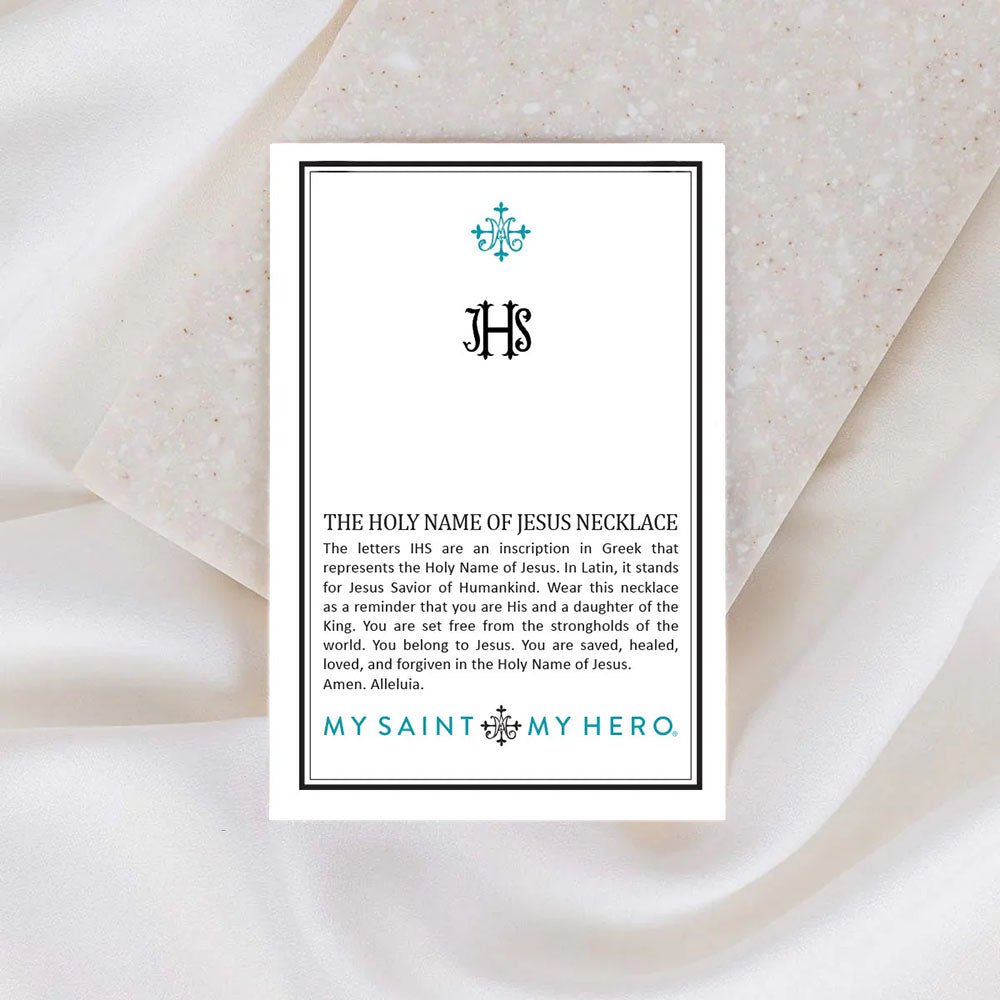 The Holy Name of Jesus Necklace - Gold/White