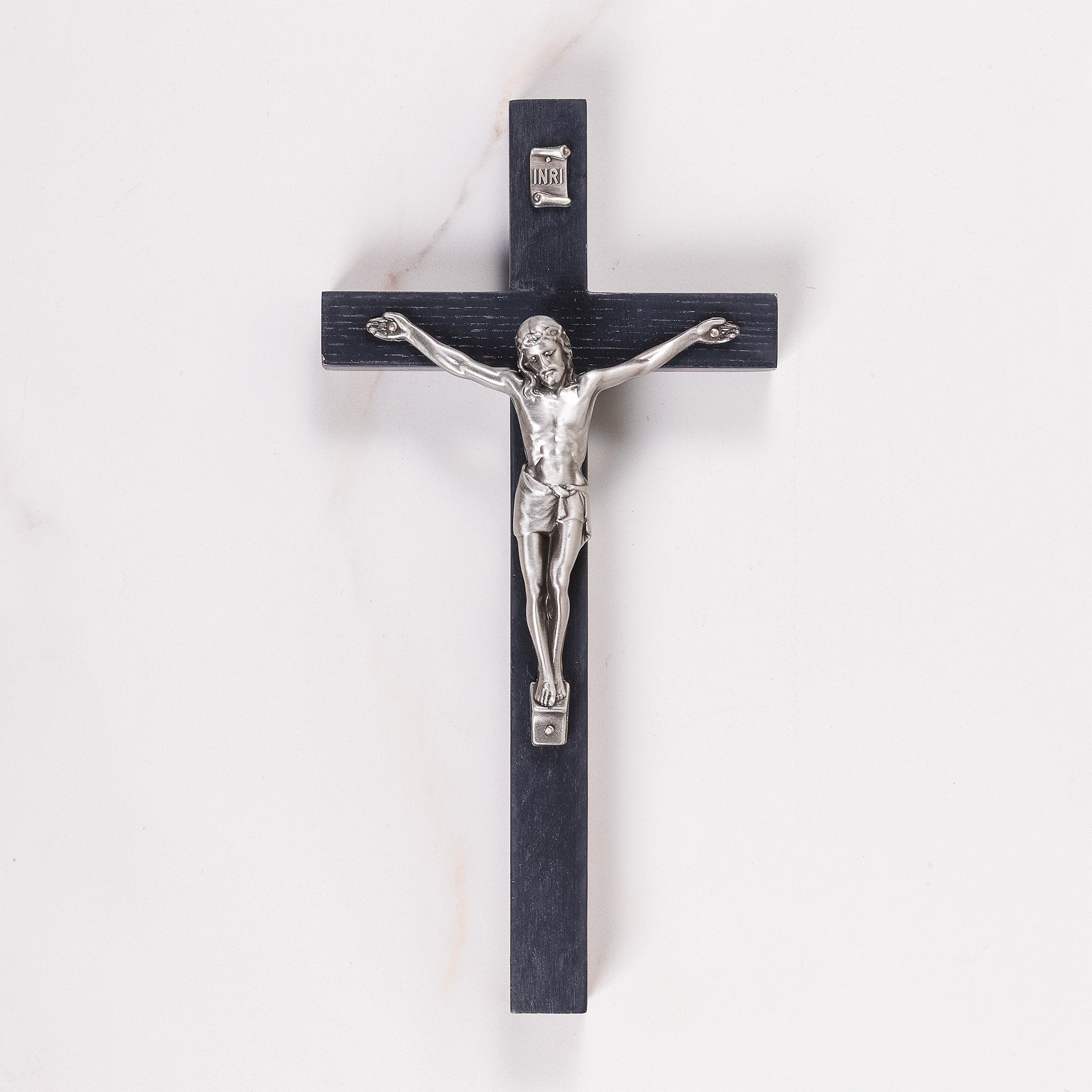 Blue Wood Crucifix
