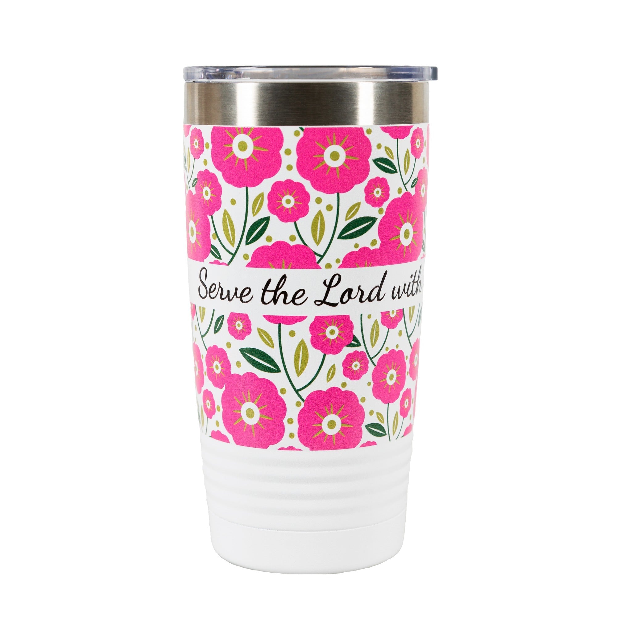 Serve the Lord With Laughter Insulated White 20oz Tumbler