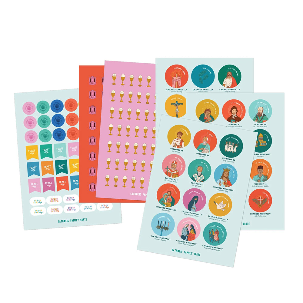 A Year of Catholic Stickers - 360+ Calendar Stickers