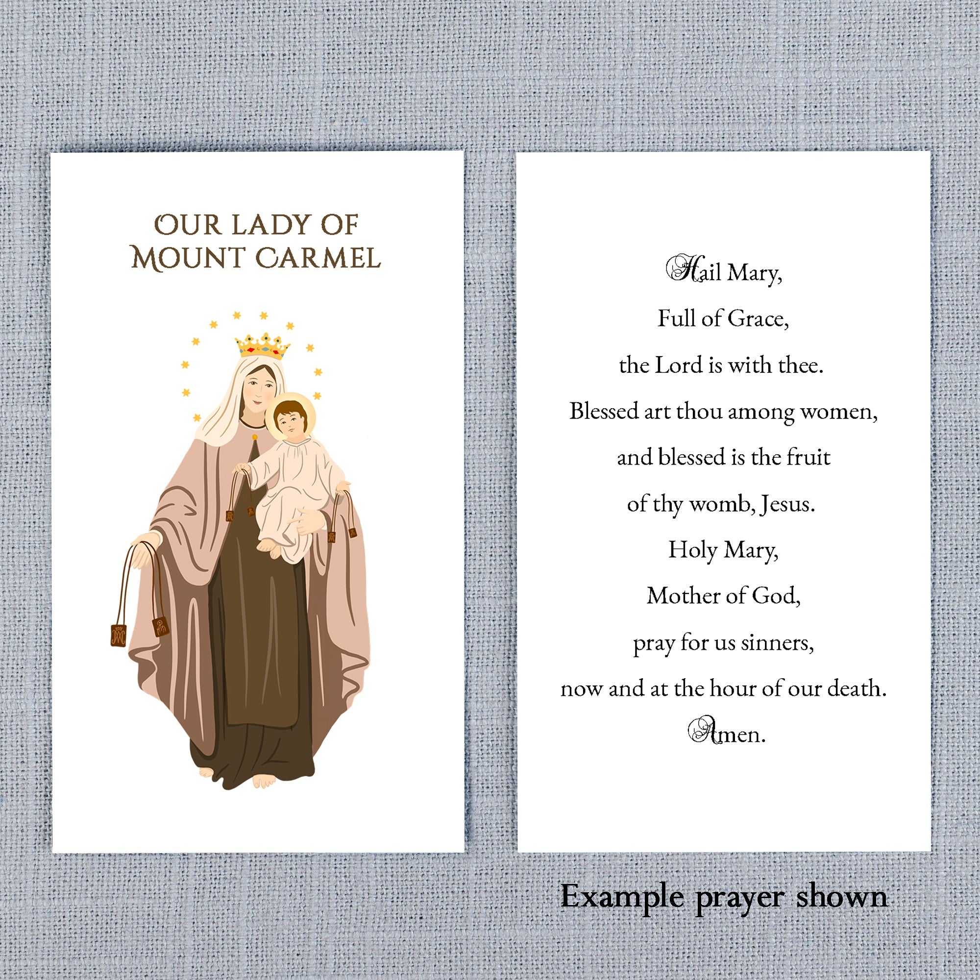 Our Lady of Mount Carmel Personalized Prayer Card