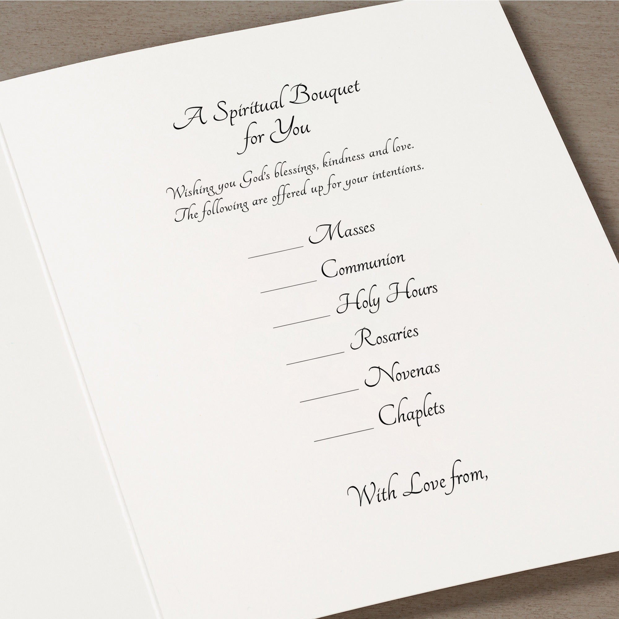 Rosary Spiritual Bouquet Card