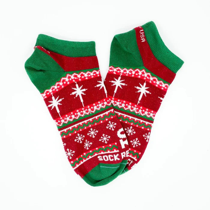 Christmas Sweater No-Show Socks - Multiple Sizes