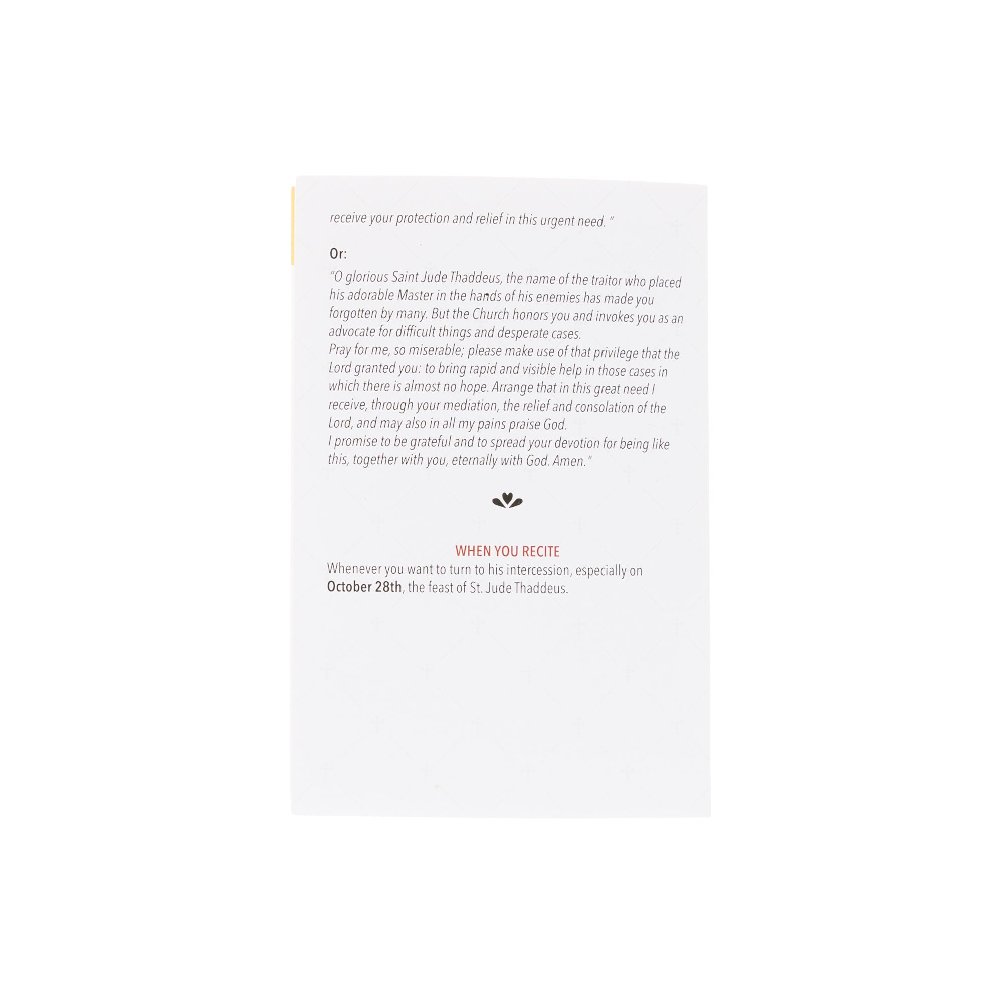 Italian St. Jude Chaplet with Prayer Leaflet