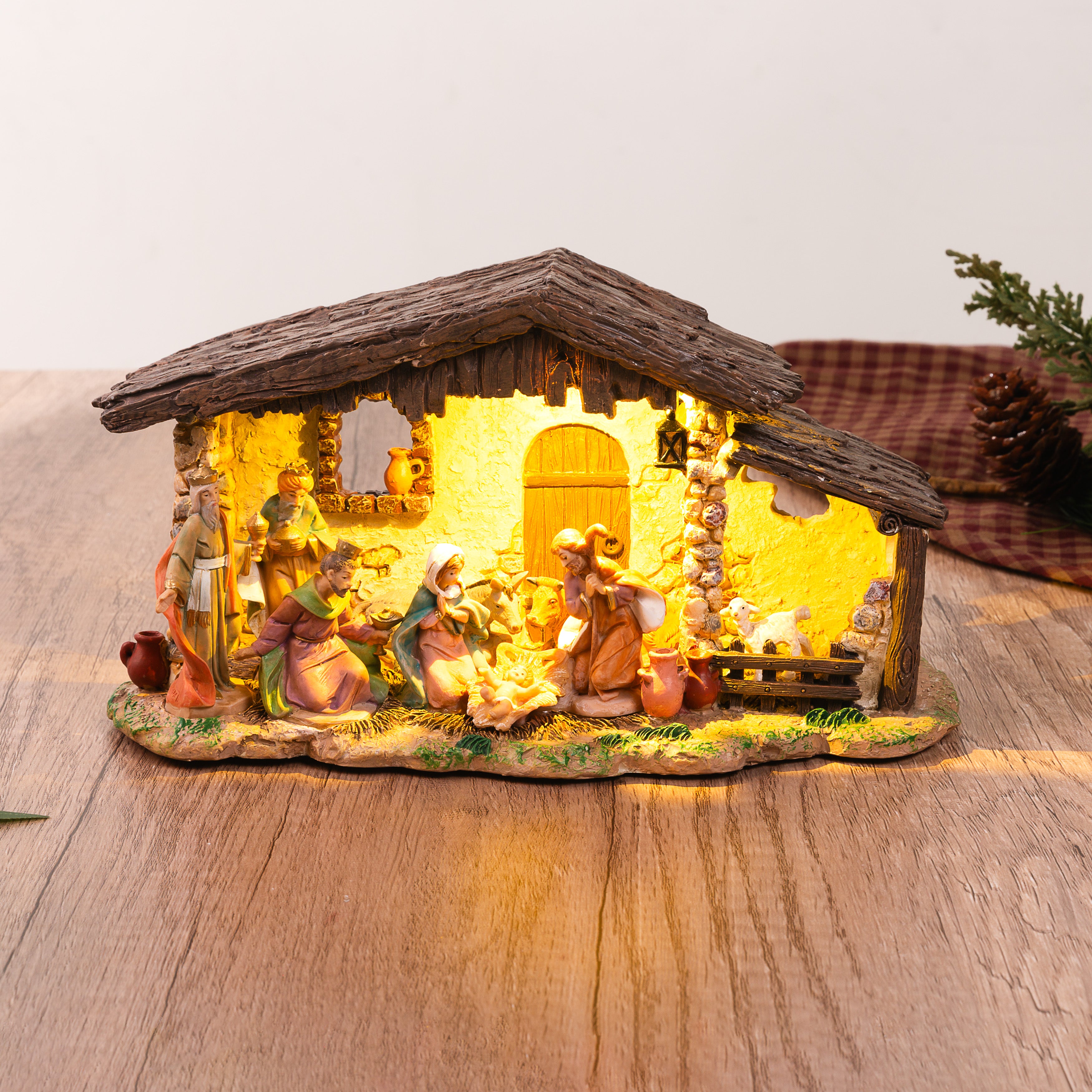 Fontanini LED Musical Lighted Nativity Stable