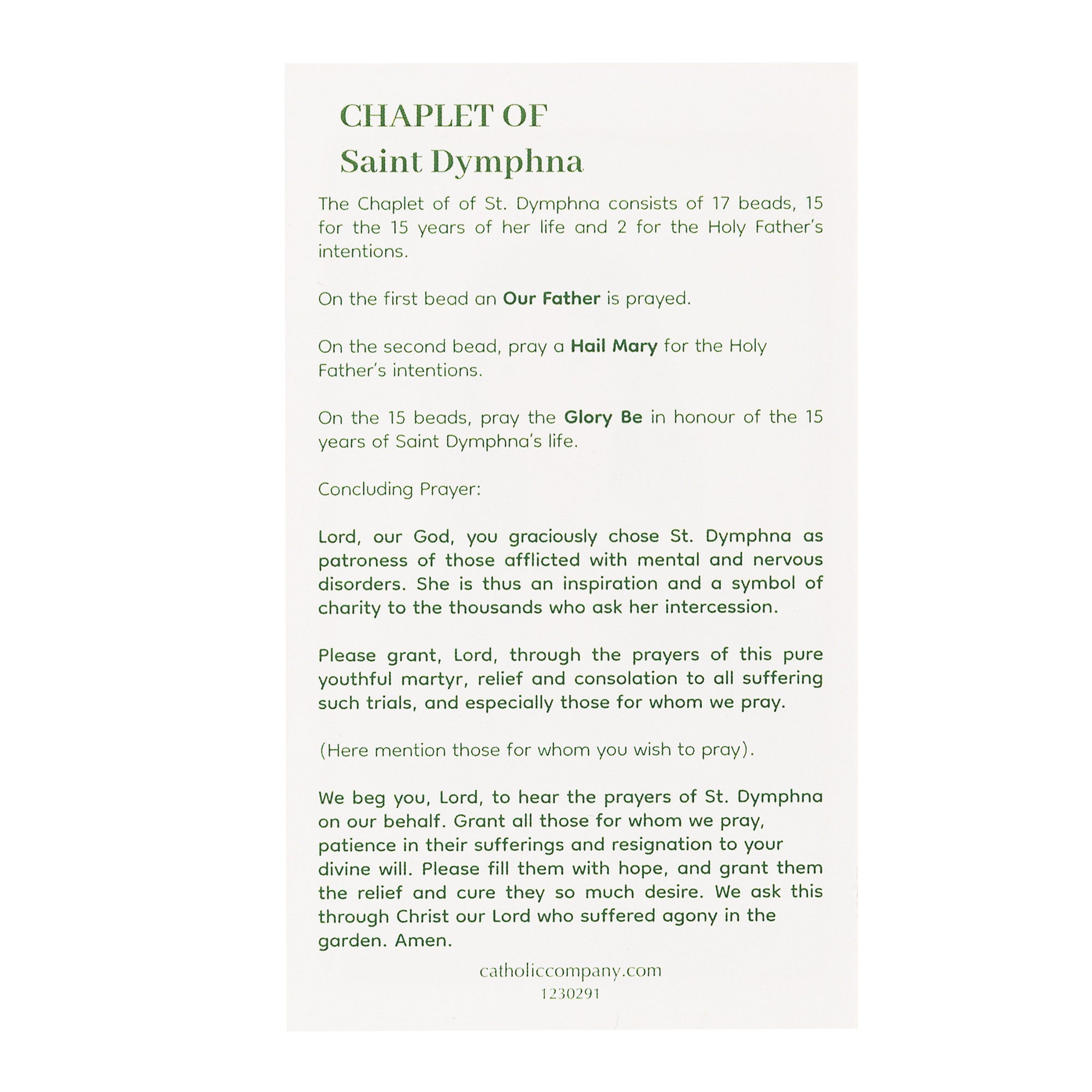 Jade & Aventurine Chaplet of St. Dymphna