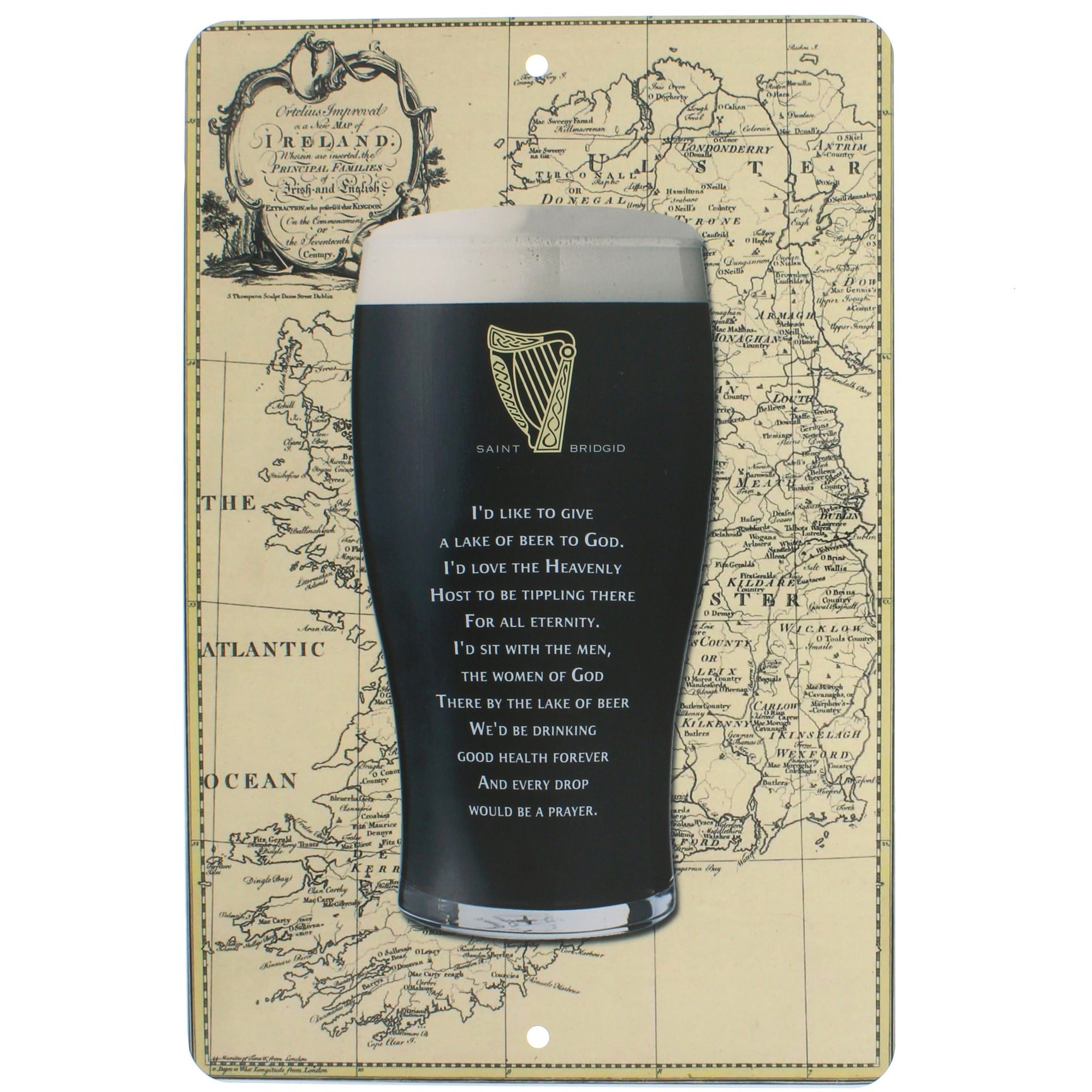 Saint Brigid "Lake of Beer" Tin Sign