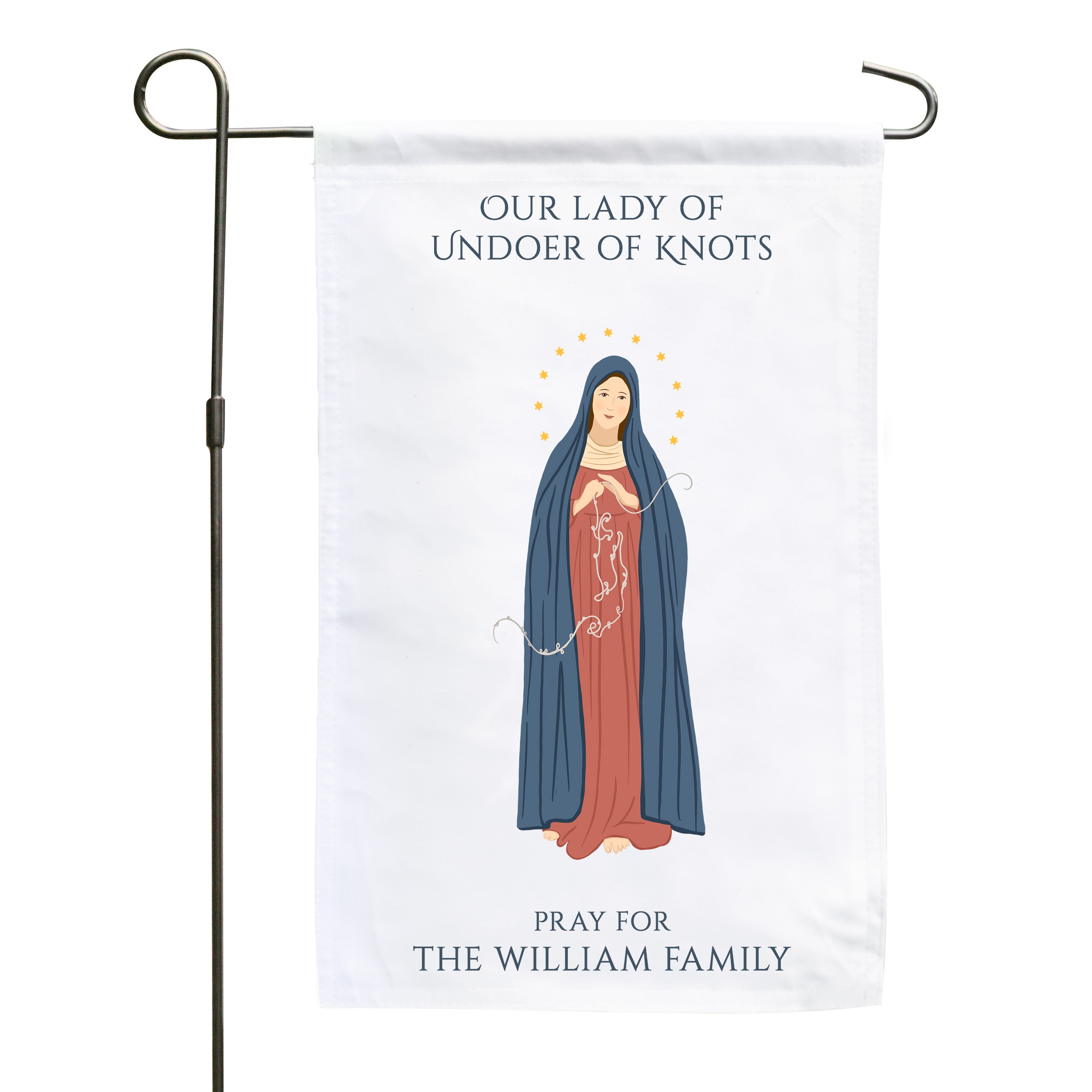 Our Lady Undoer of Knots Personalized Garden Flag