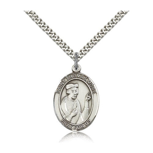 Sterling Silver St. Thomas More Pendant w/ chain