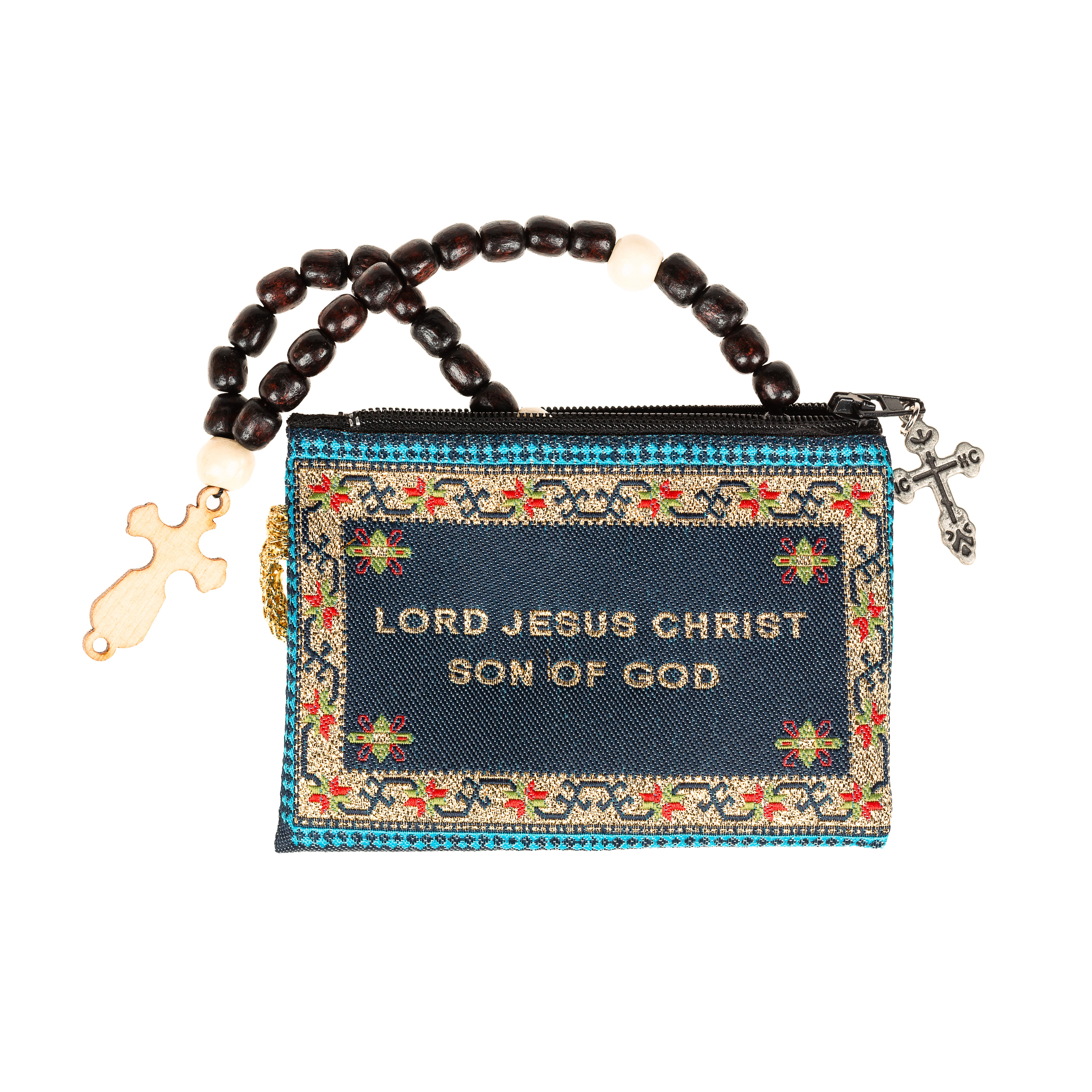 Jesus Prayer Pouch & Wooden Prayer Beads-30 Knot