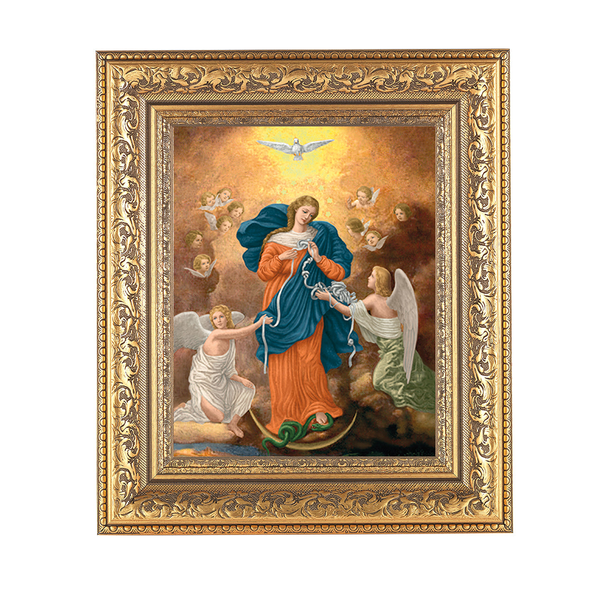 Our Lady Untier of Knots Gold Framed Art - 8" x 10"