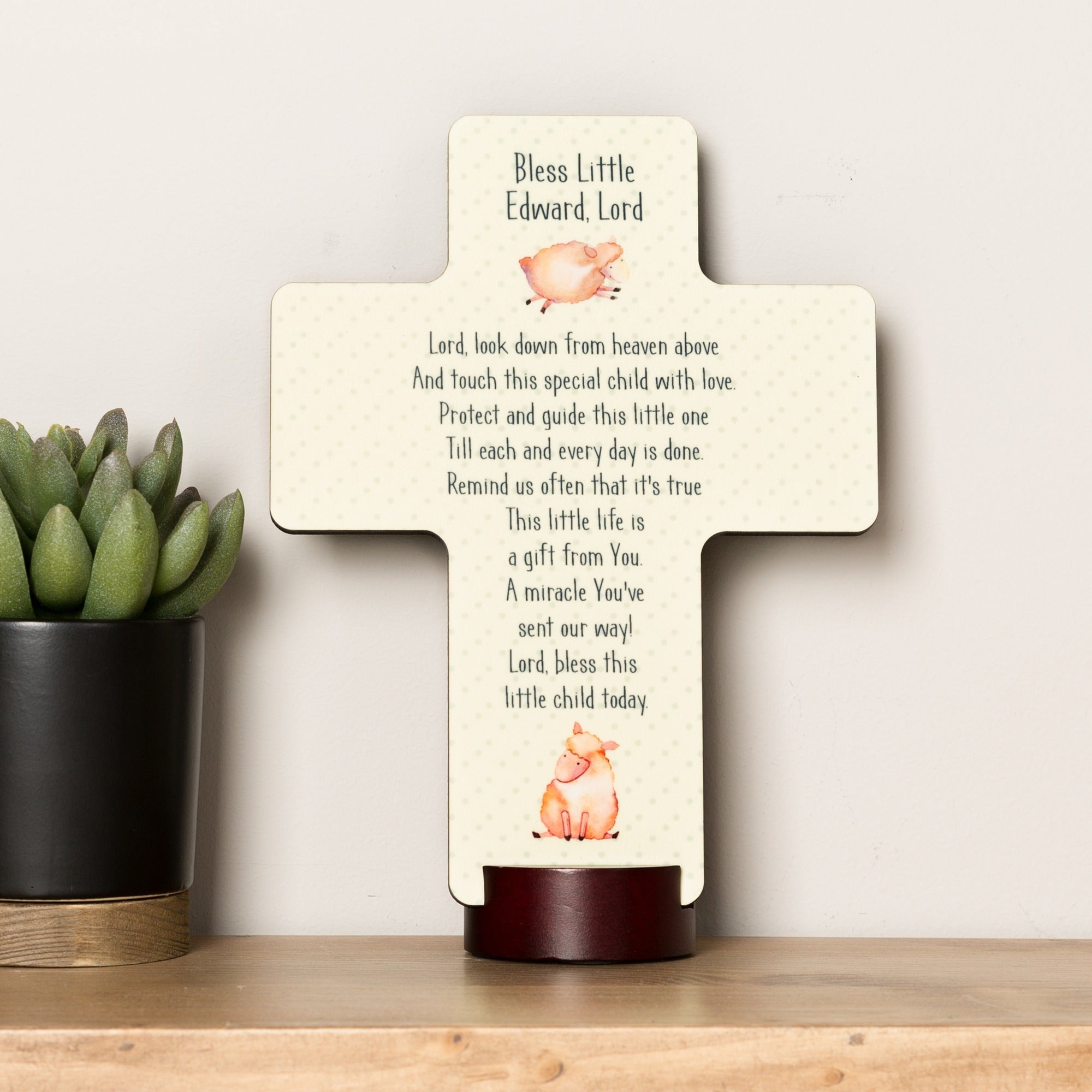Personalized Bless This Child Standing Cross