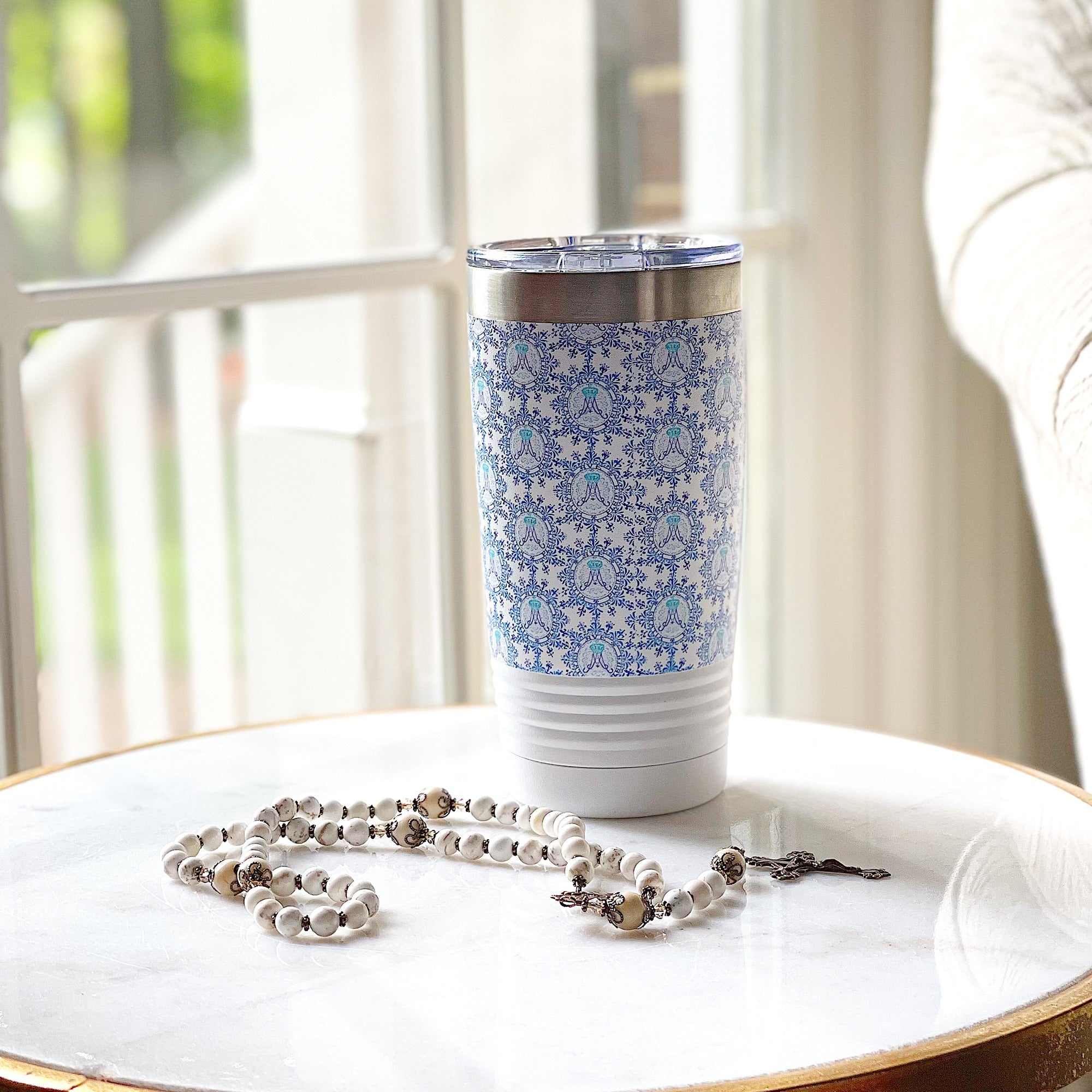 Ave Maria White Insulated 20oz Tumbler