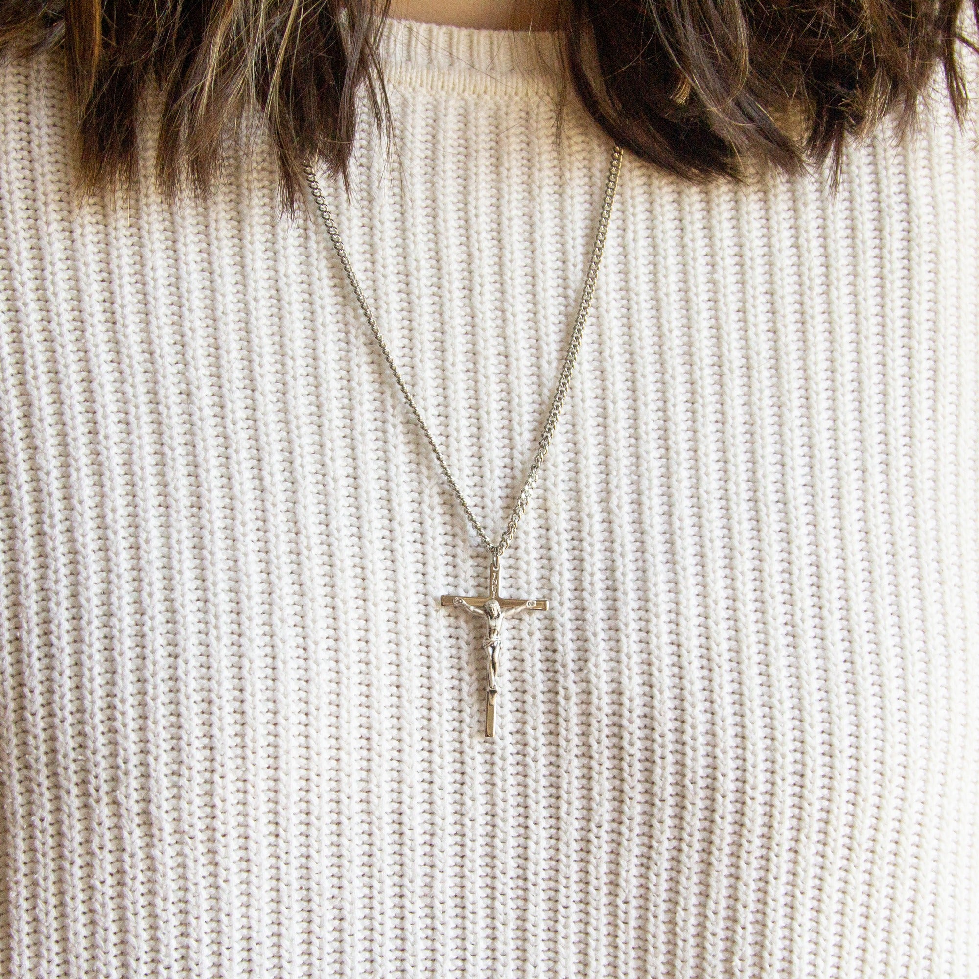 Crucifix - Sterling Silver on 24 inch chain